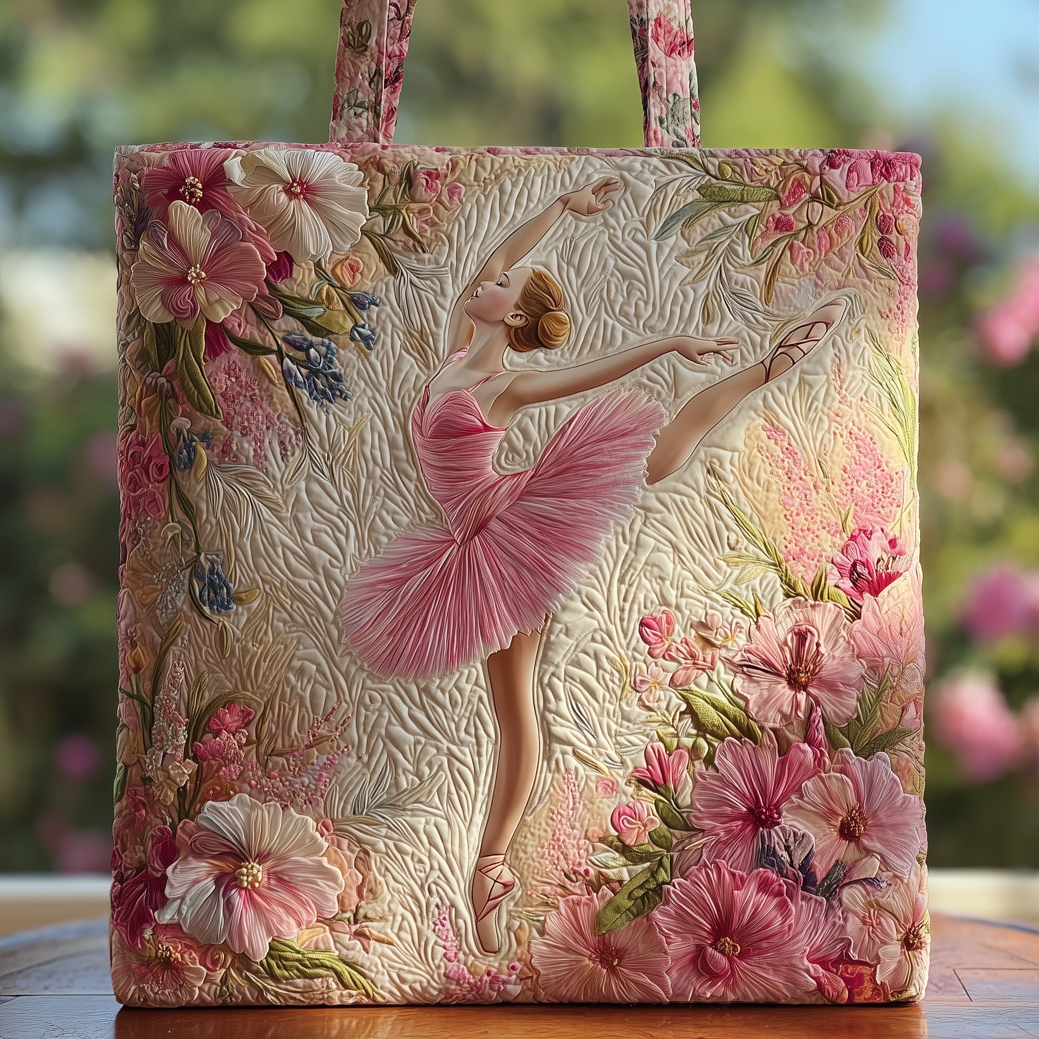 Elegant Ballerina Quilted Tote Bag GFTOHD8887 - Giftroza