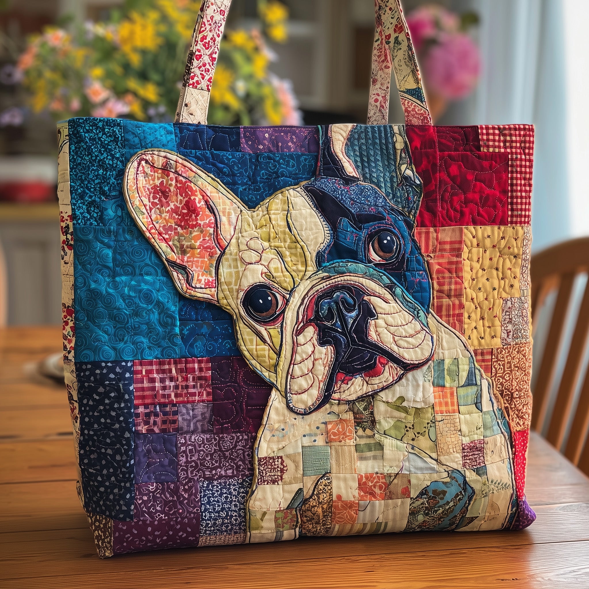 French Bulldog Quilted Tote Bag GFTOTL4377 - Giftroza