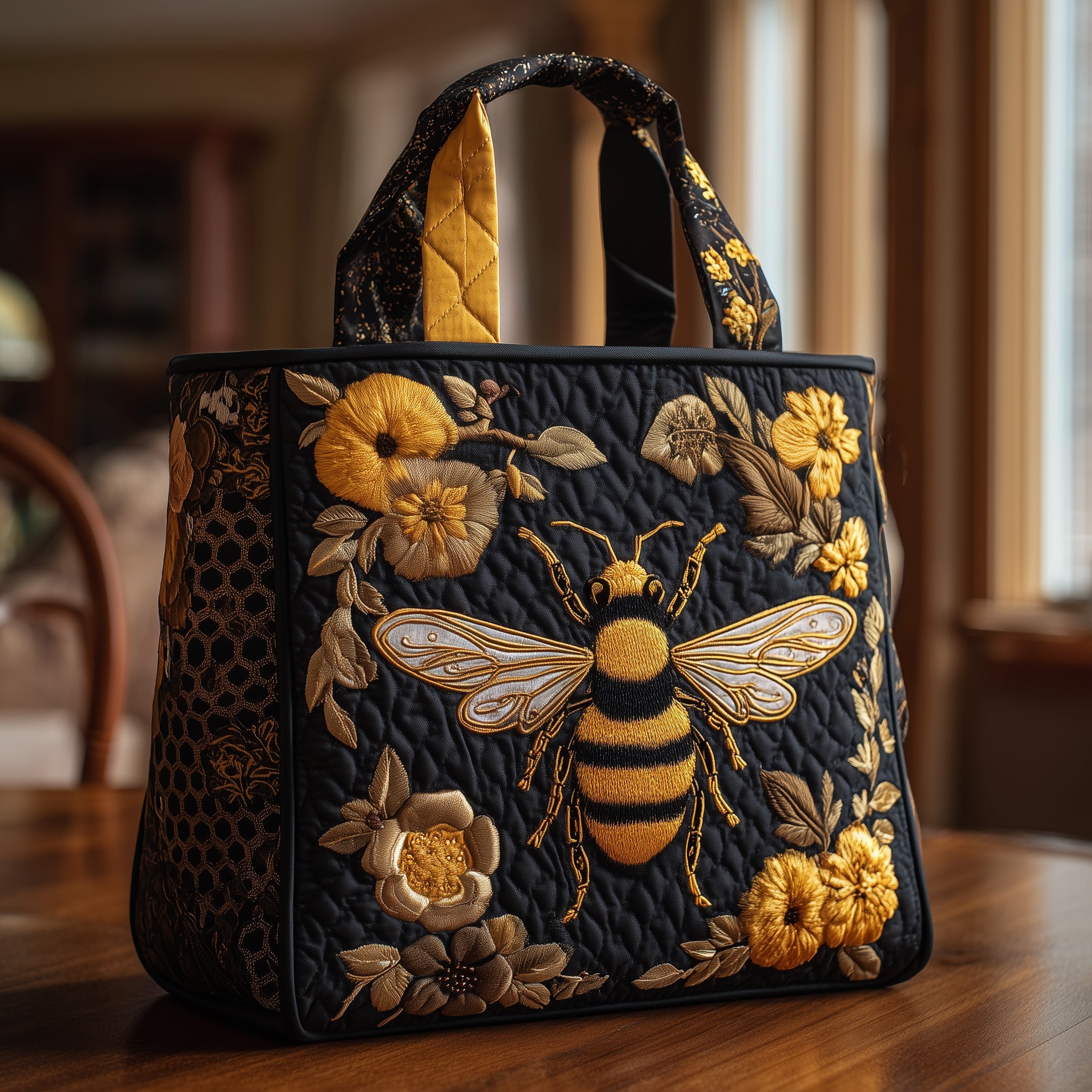 Bumble Bee Quilted Tote Bag GFTONL5557 - Giftroza