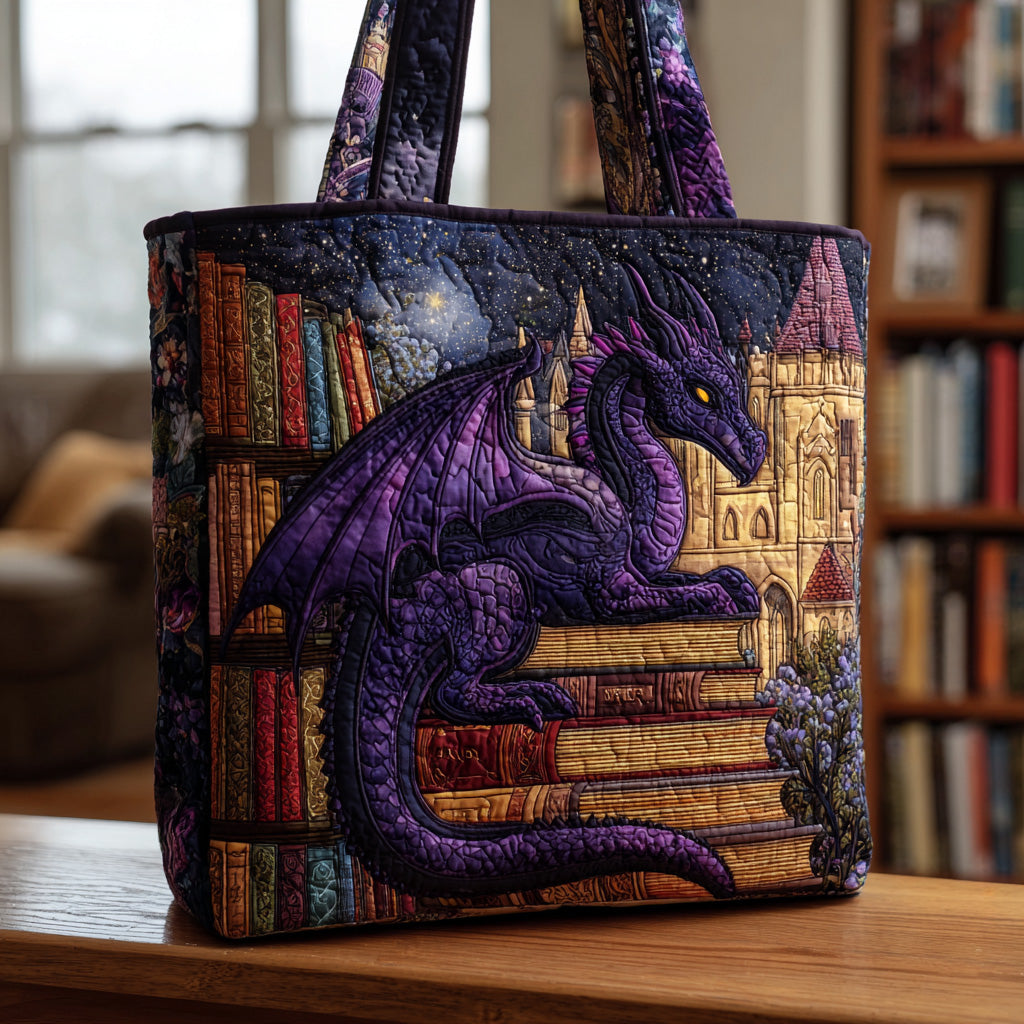 Library Dragon Quilted Tote Bag GFTONL5036 - Giftroza