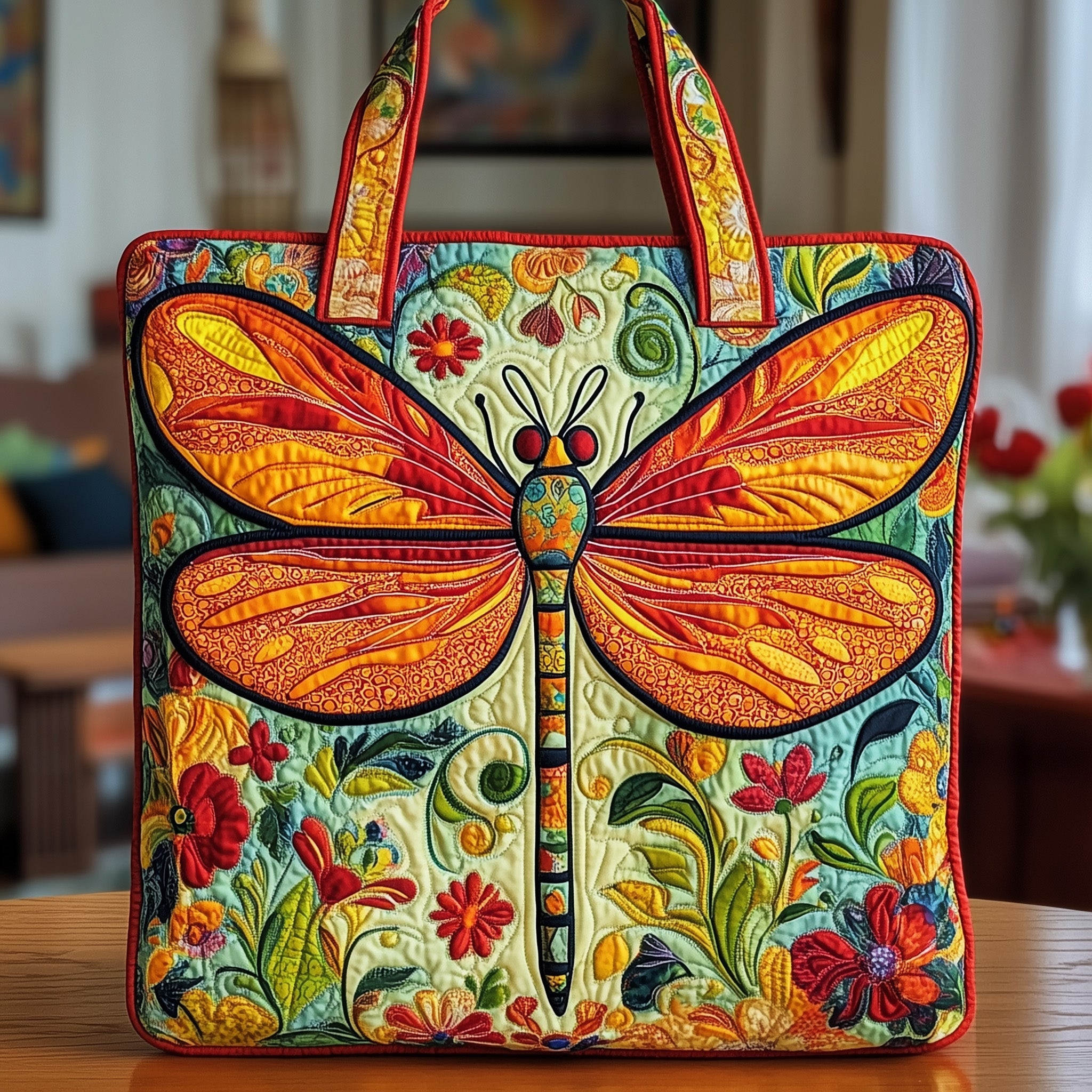 Dragonfly Pop Quilted Tote Bag GFTONT1040 - Giftroza