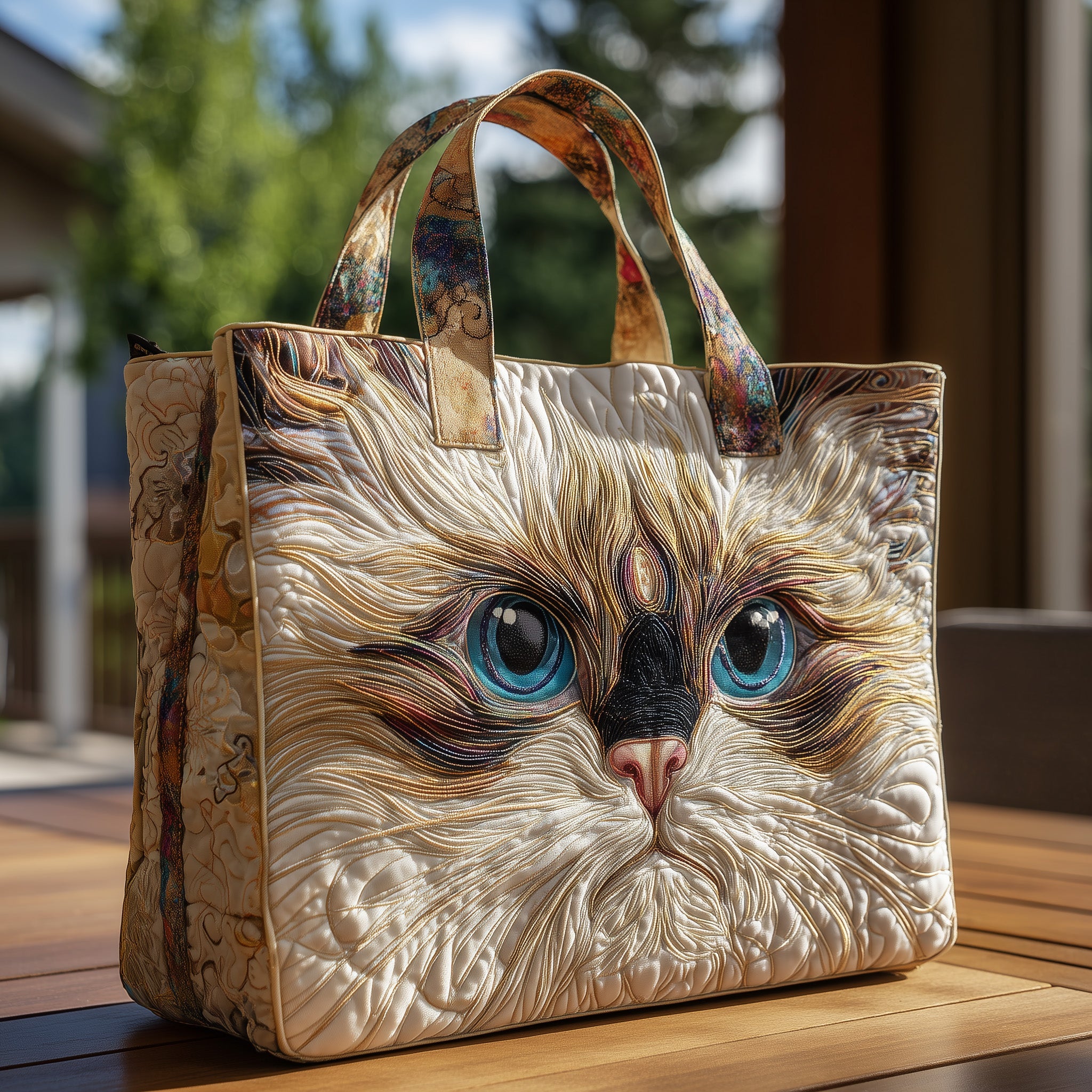Swirly Ragdoll Quilted Tote Bag GFTONT1875 - Giftroza