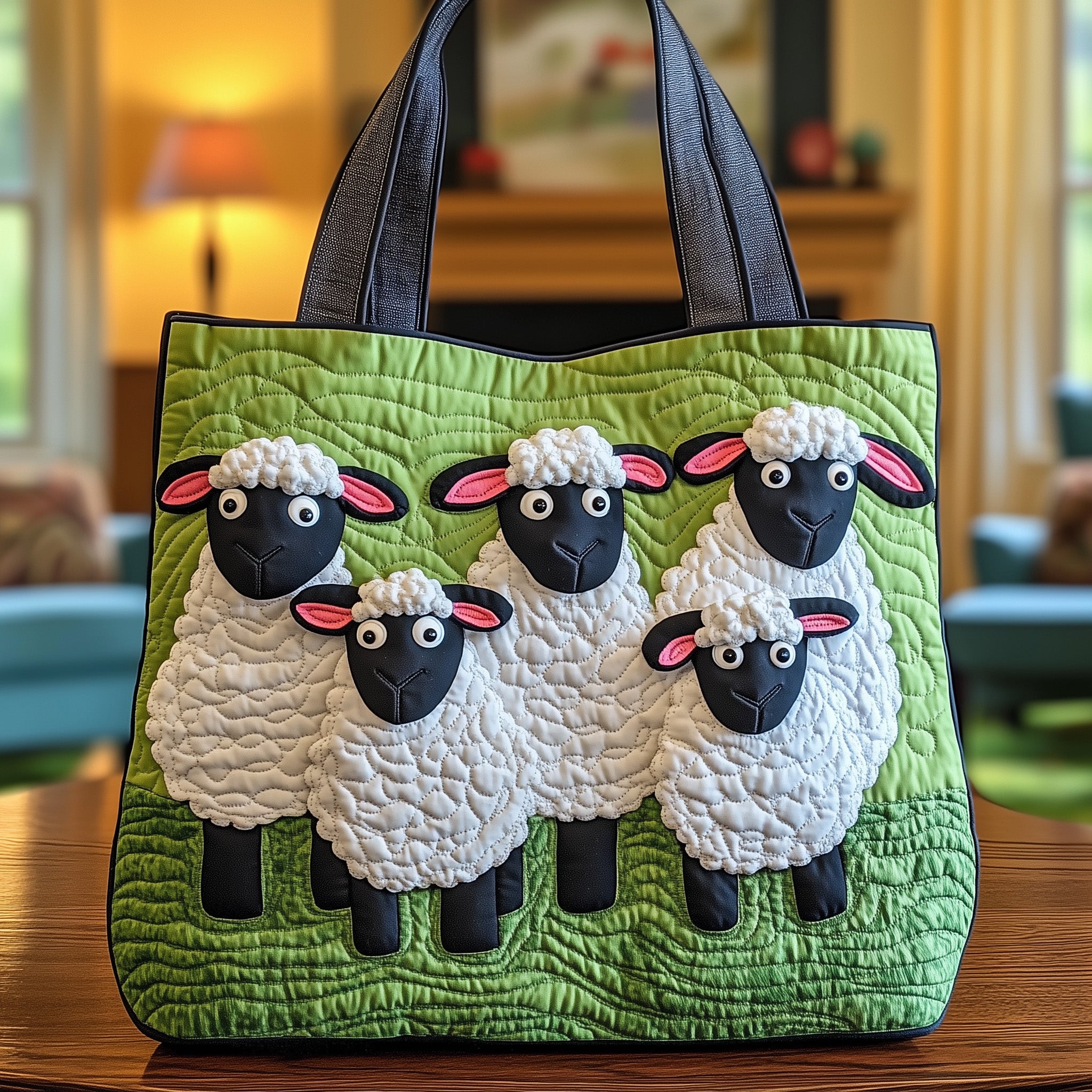 Sheep Heaven Quilted Tote Bag GFTOHD8294 - Giftroza