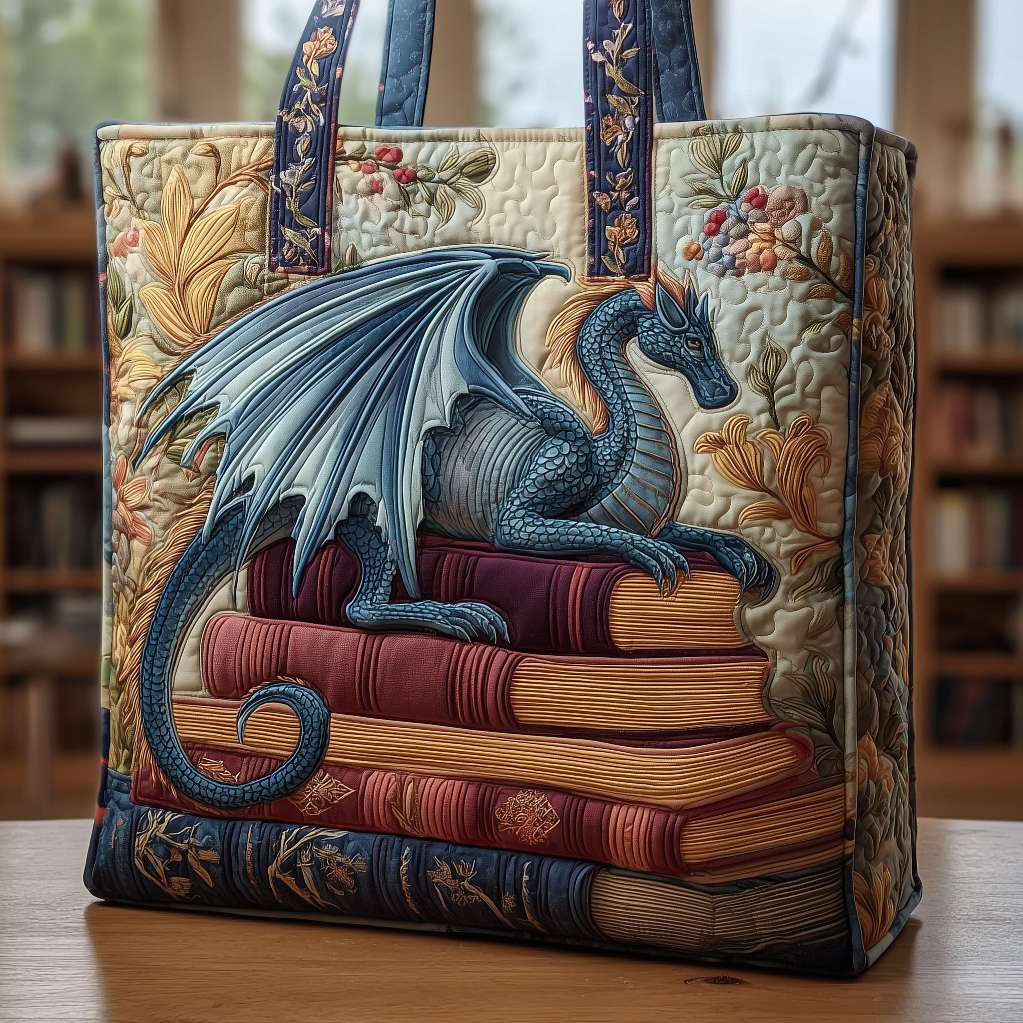 Bookish Quilted Tote Bag - Giftroza