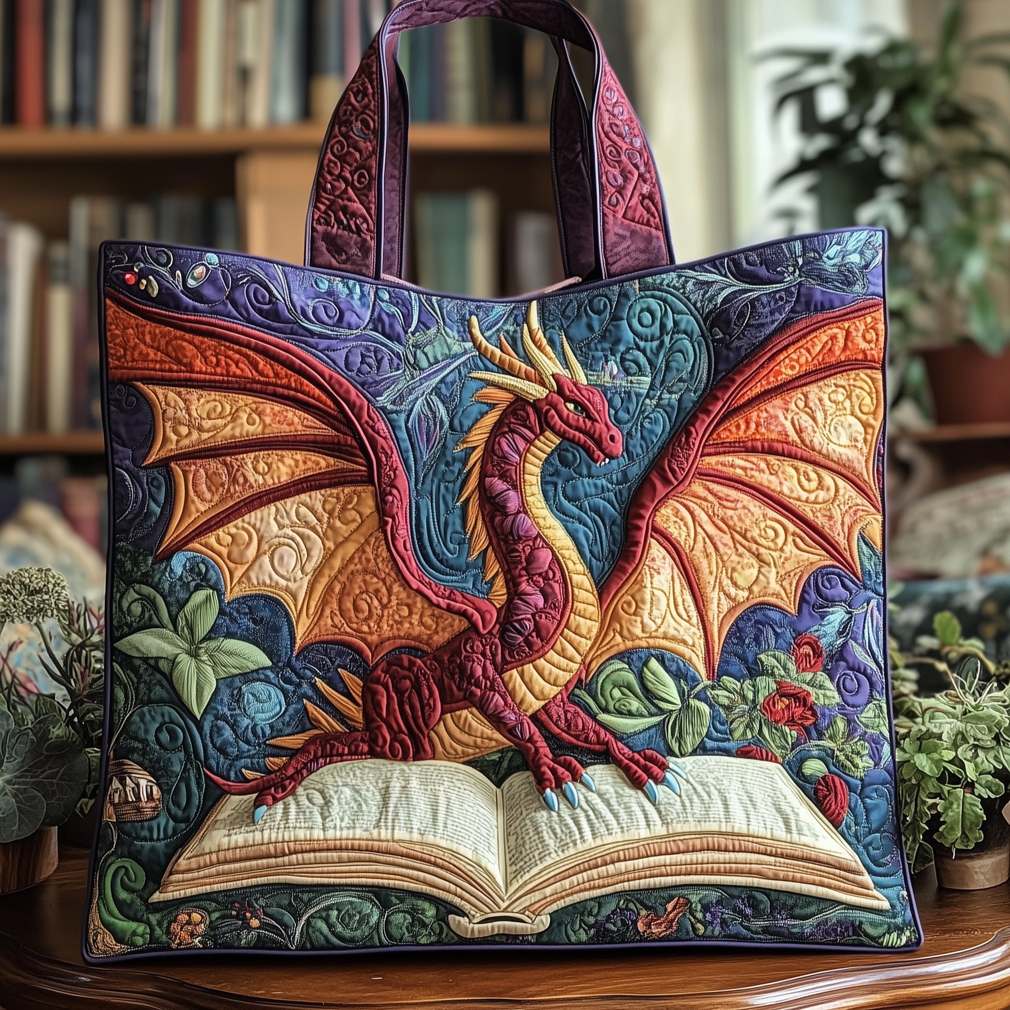 Bookish Quilted Tote Bag - Giftroza