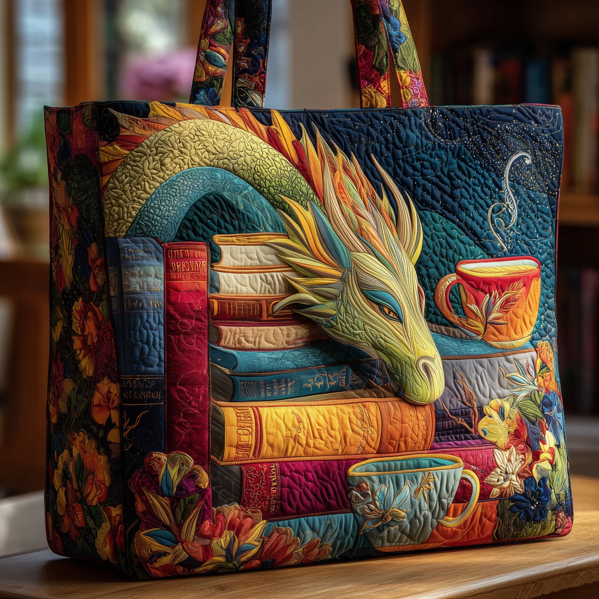 Sleeping Dragon Quilted Tote Bag GFTONL5031 - Giftroza