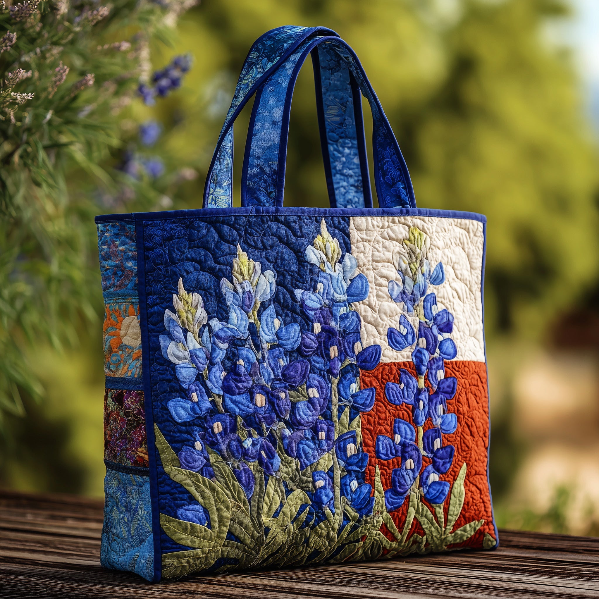 Bluebonnet Quilted Tote Bag GFTOMA2508 - Giftroza