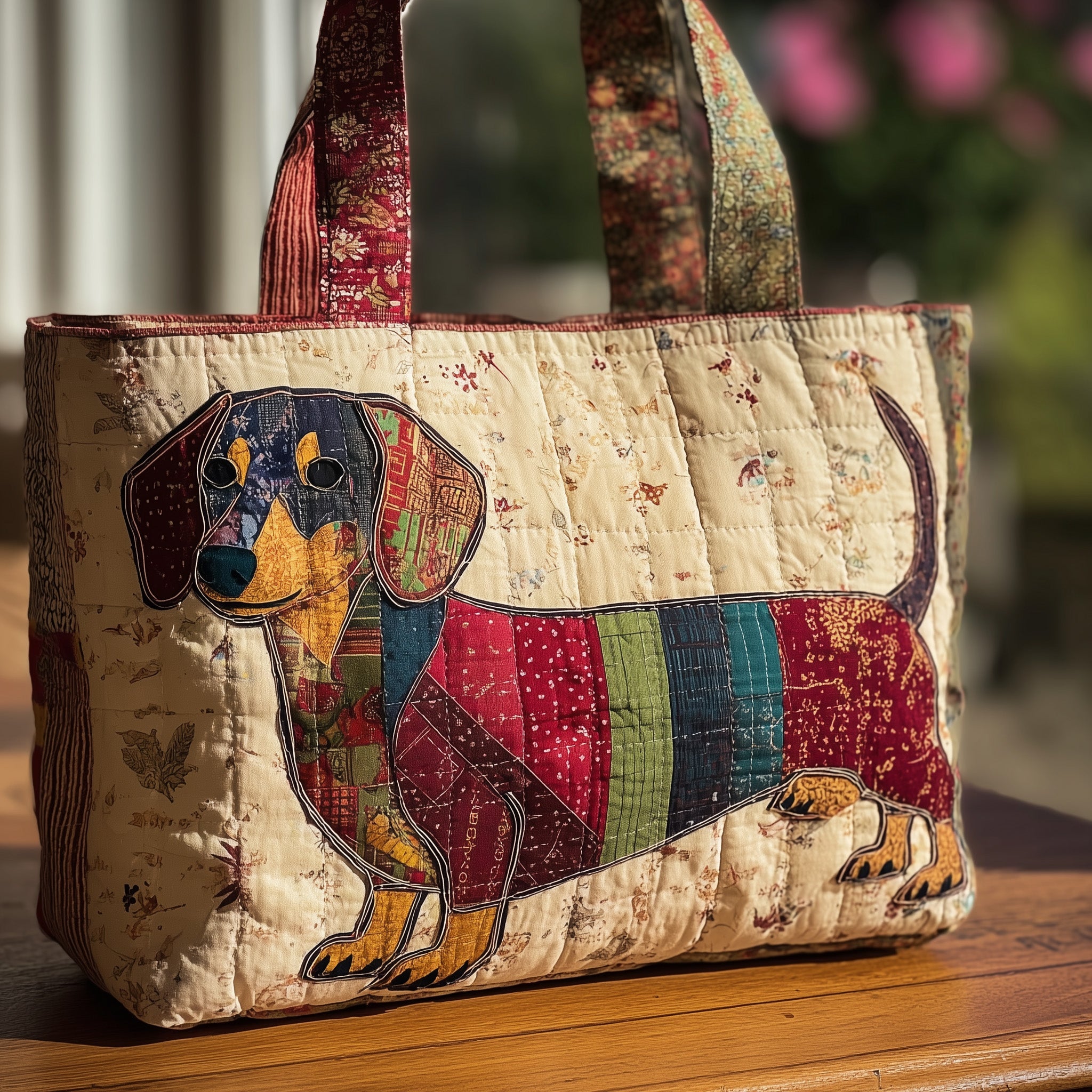 Adorable Dachshund Quilted Tote Bag GFTONT2366 - Giftroza