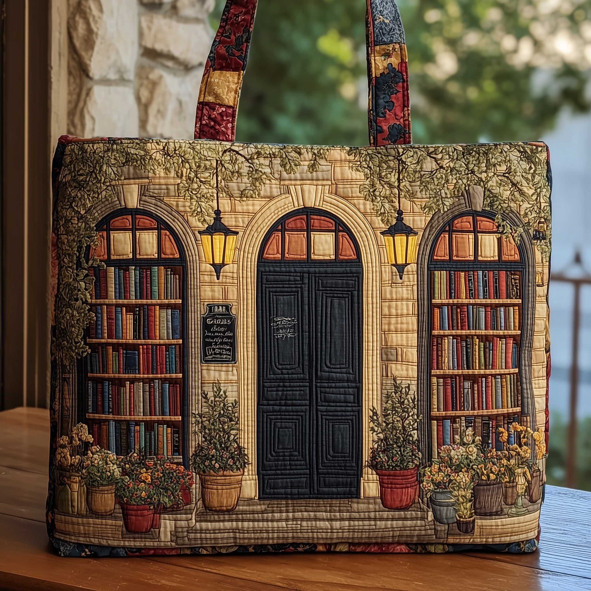 Exquisite Bookshop Quilted Tote Bag GFTOHD8908 - Giftroza