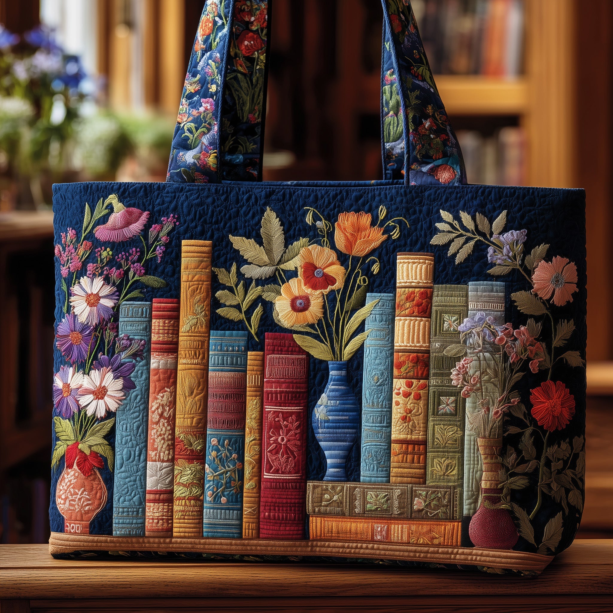 Cozy Book Quilted Tote Bag GFTOMA2577 - Giftroza