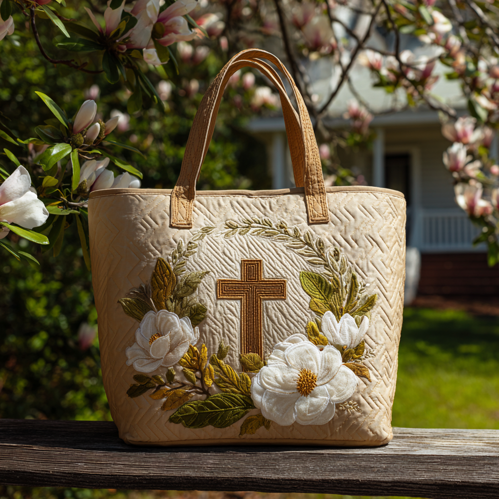 Holy Cross Quilted Tote - Giftroza