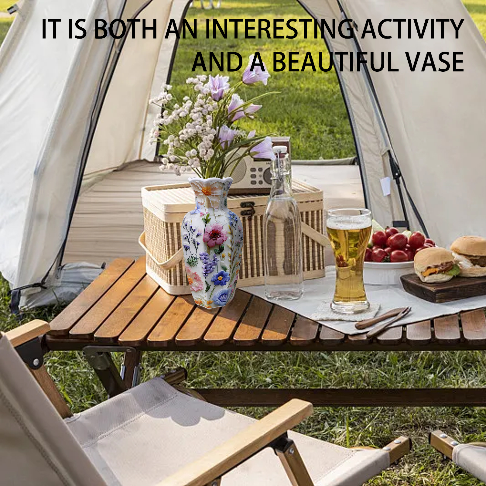 Three-Dimensional Floral -Shaped Neck Long Vase Jigsaw Puzzle (164 Pieces) - Giftroza