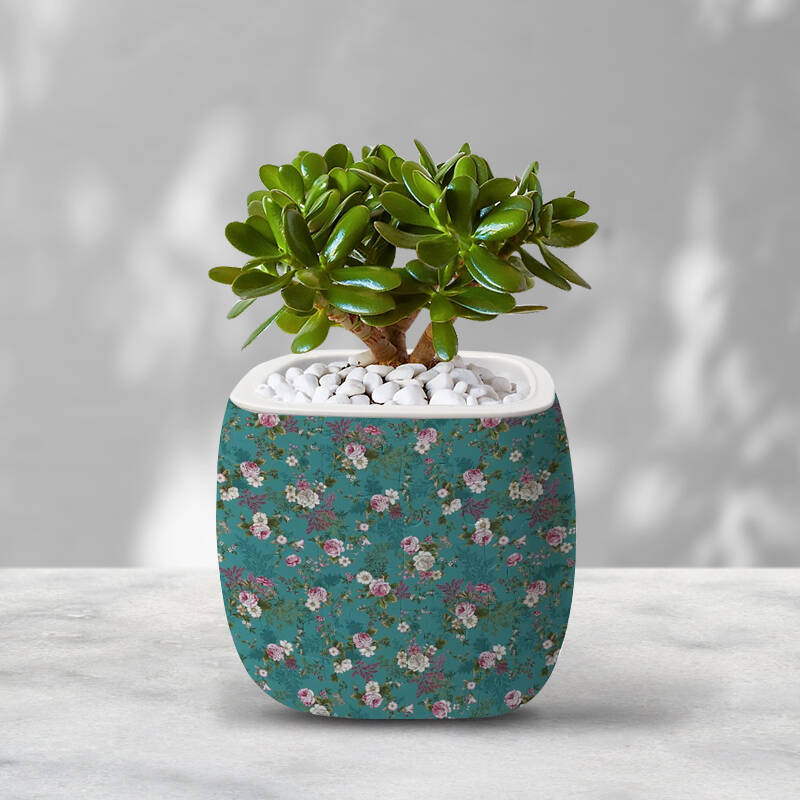 3D Vintage Court Rose Daisy Pattern Square Flower Pot Puzzle - ( 96 Piece ) - Giftroza