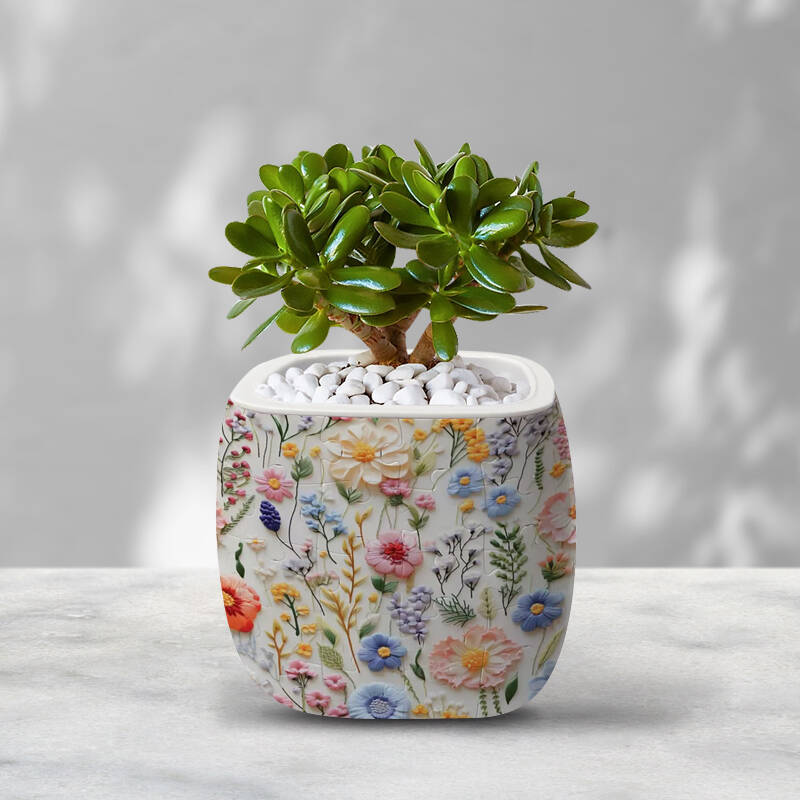 3D Multi Color Hollyhock Flower Pot Puzzle - ( 96 Piece ) - Giftroza