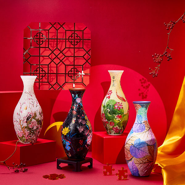 3D Flowers and Birds Puzzle Vase  - (160 Pieces) - Giftroza