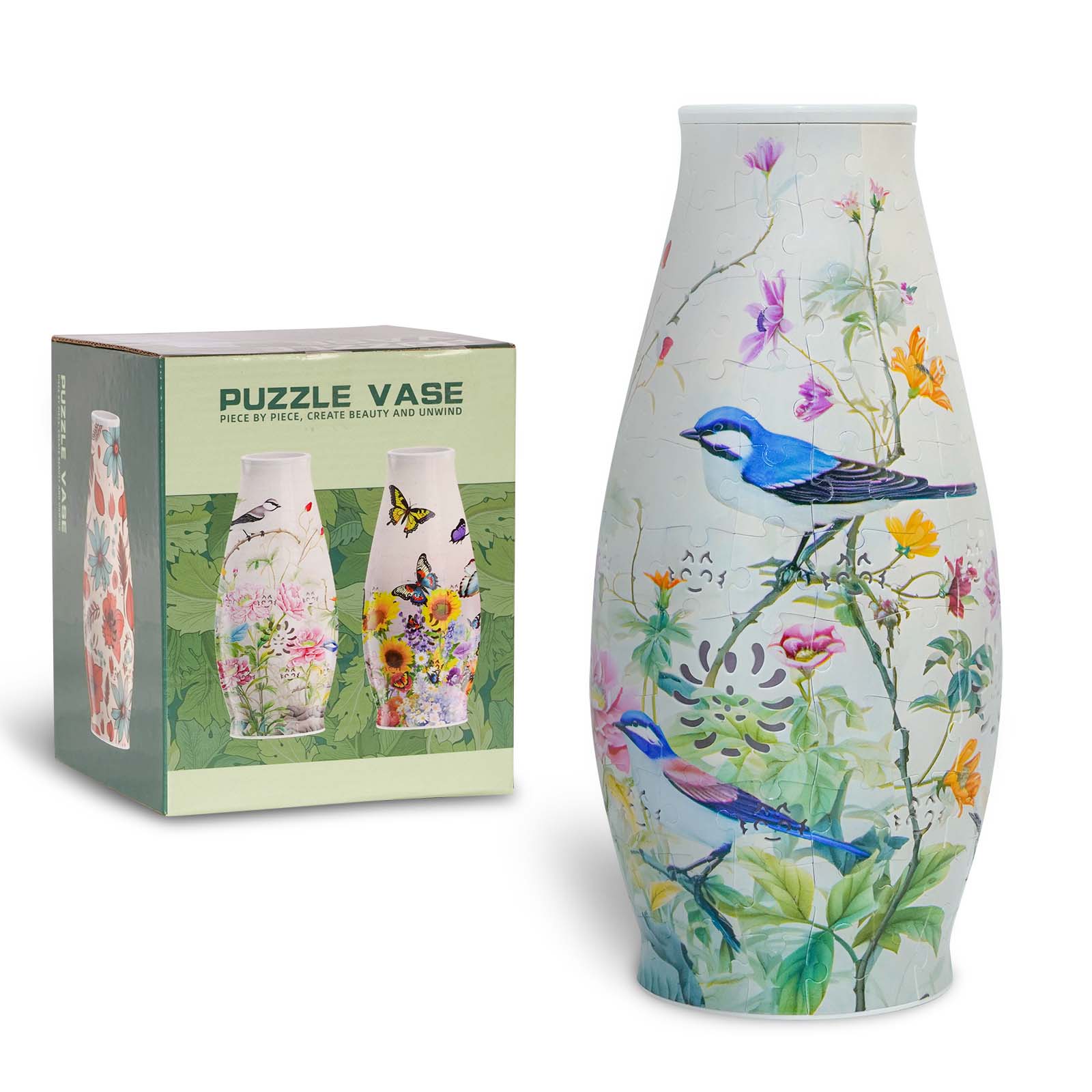 3D Magpie Print Lighted Jigsaw Vase - (152 pieces)💡 - Giftroza