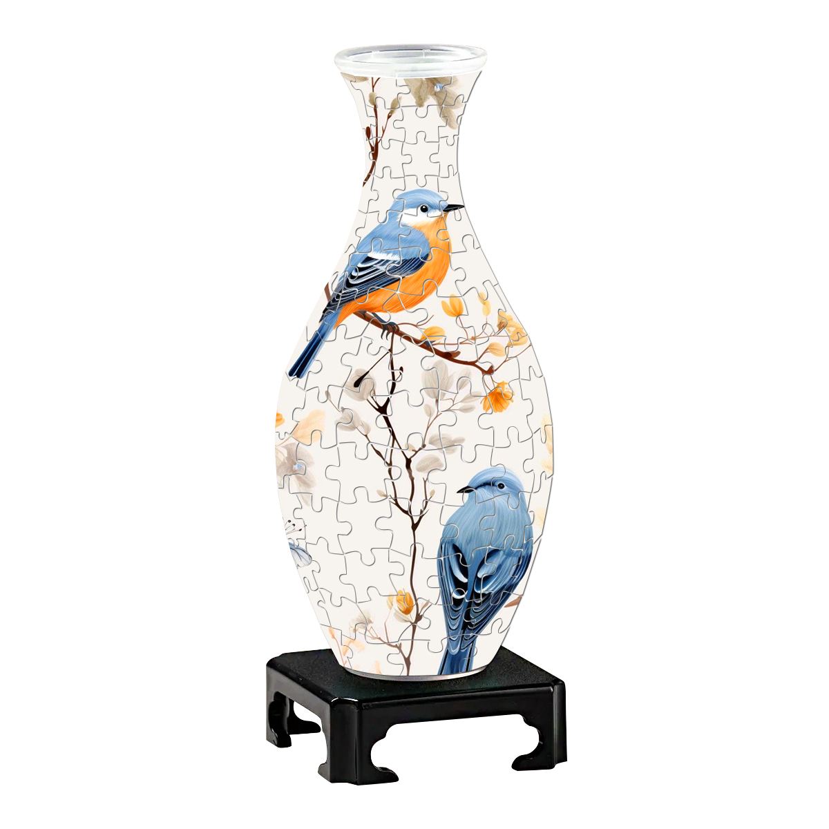 3D Blue Baby Bird Autumn Series Puzzle Vase - (160 Pieces) - Giftroza