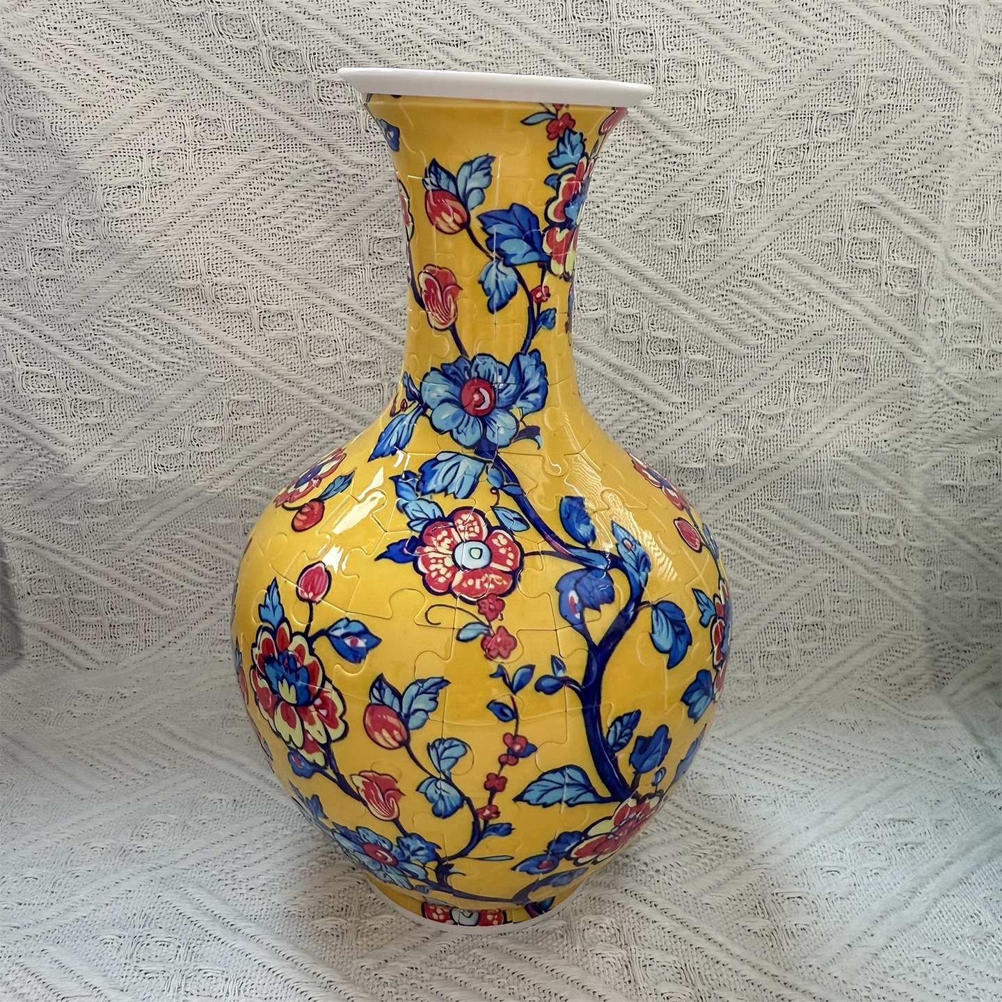 3D Orange Flower Tree Series Long Neck Round Puzzle Vase - (160 Pieces) - Giftroza