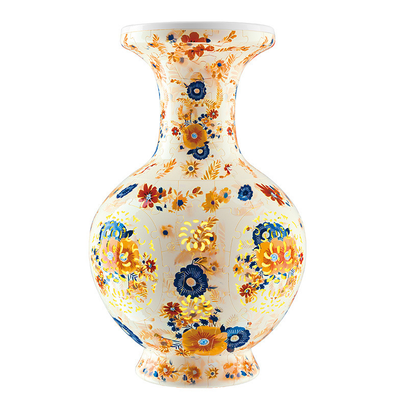 3D Yellow Sunflower Style LED Light Puzzle Large Vase - (200Pieces)💡 - Giftroza