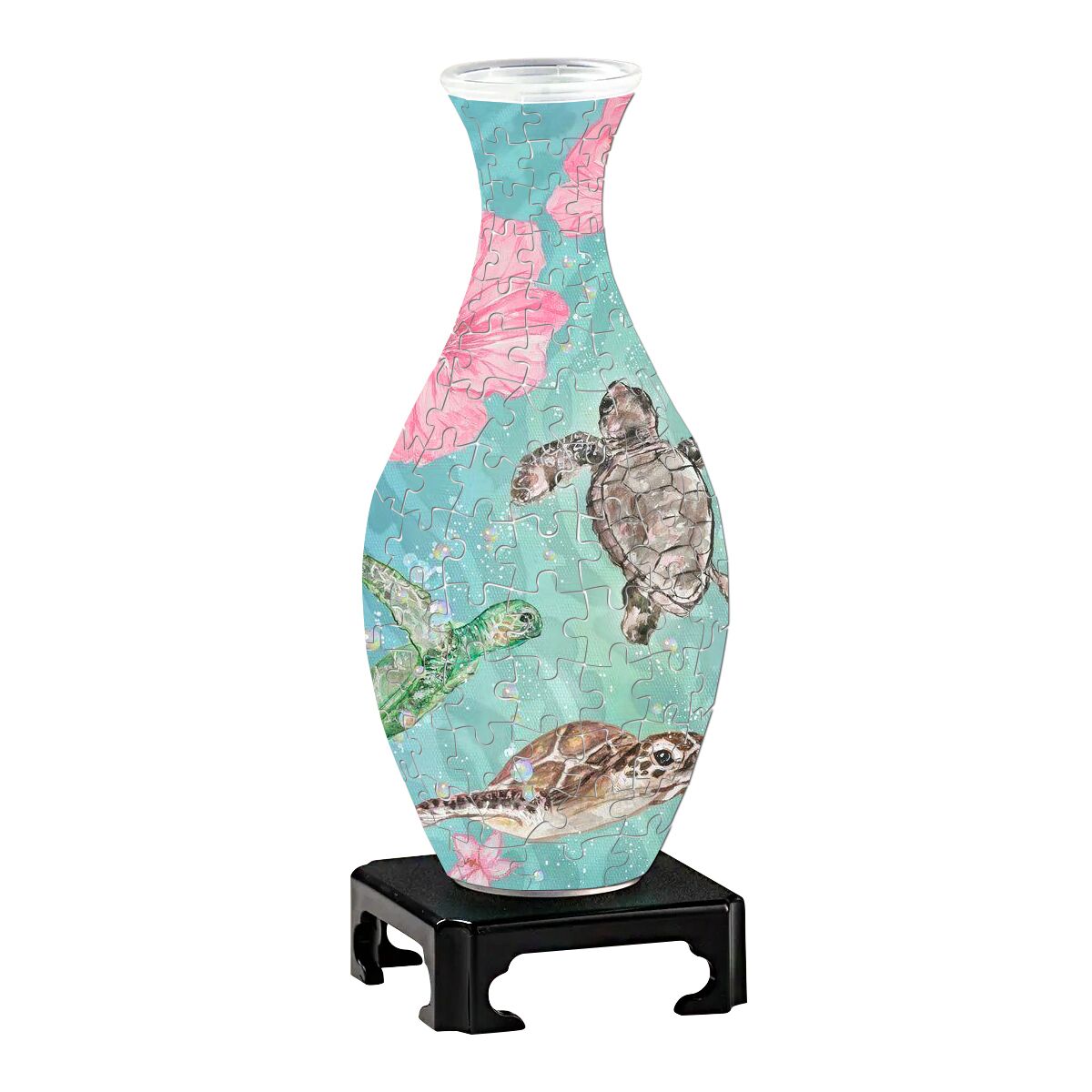 3D Turtle And Lily Series Puzzle Vase - (160 Pieces) - Giftroza