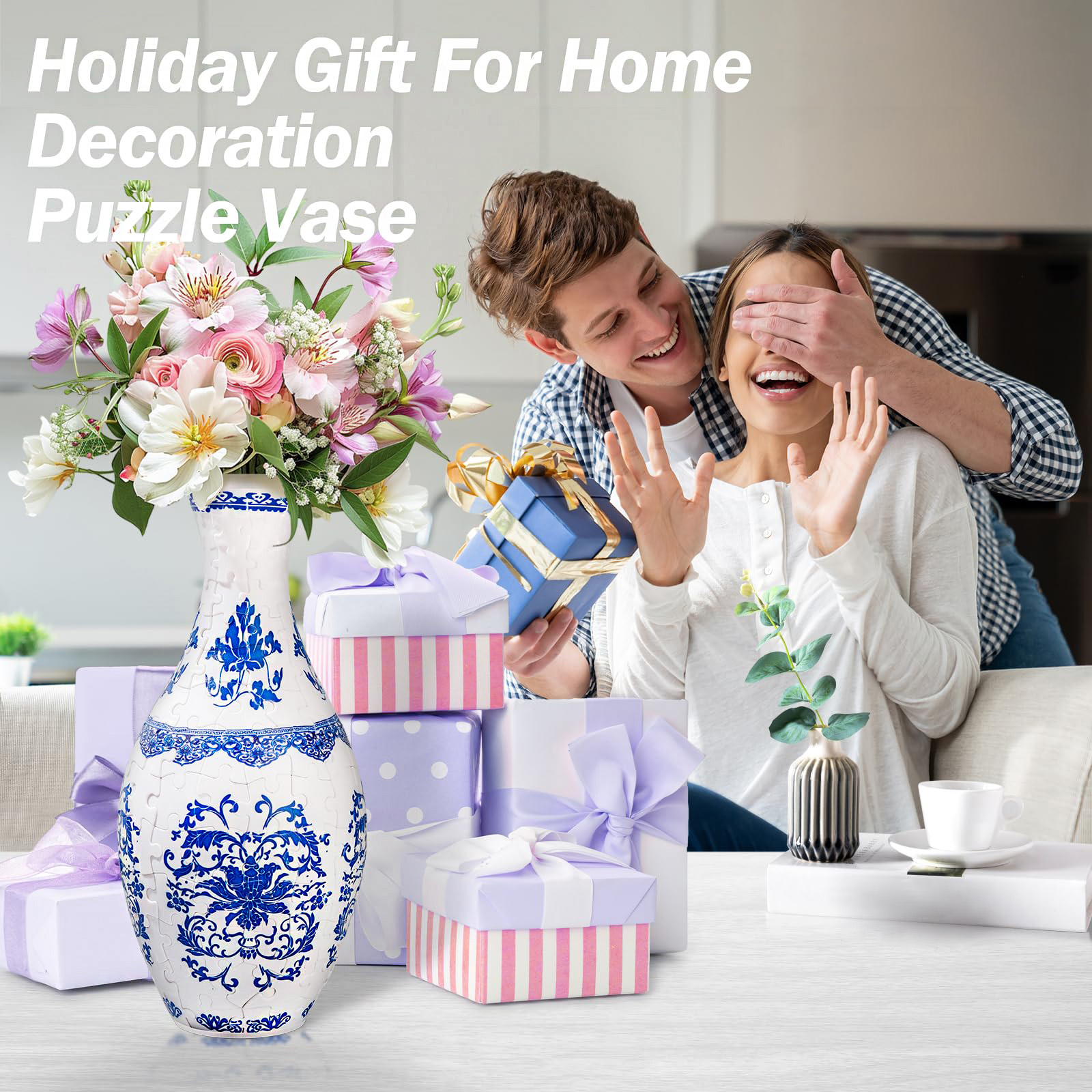 3D Mysterious Tangra Grass Painting Puzzle Vase - (160 Pieces) - Giftroza