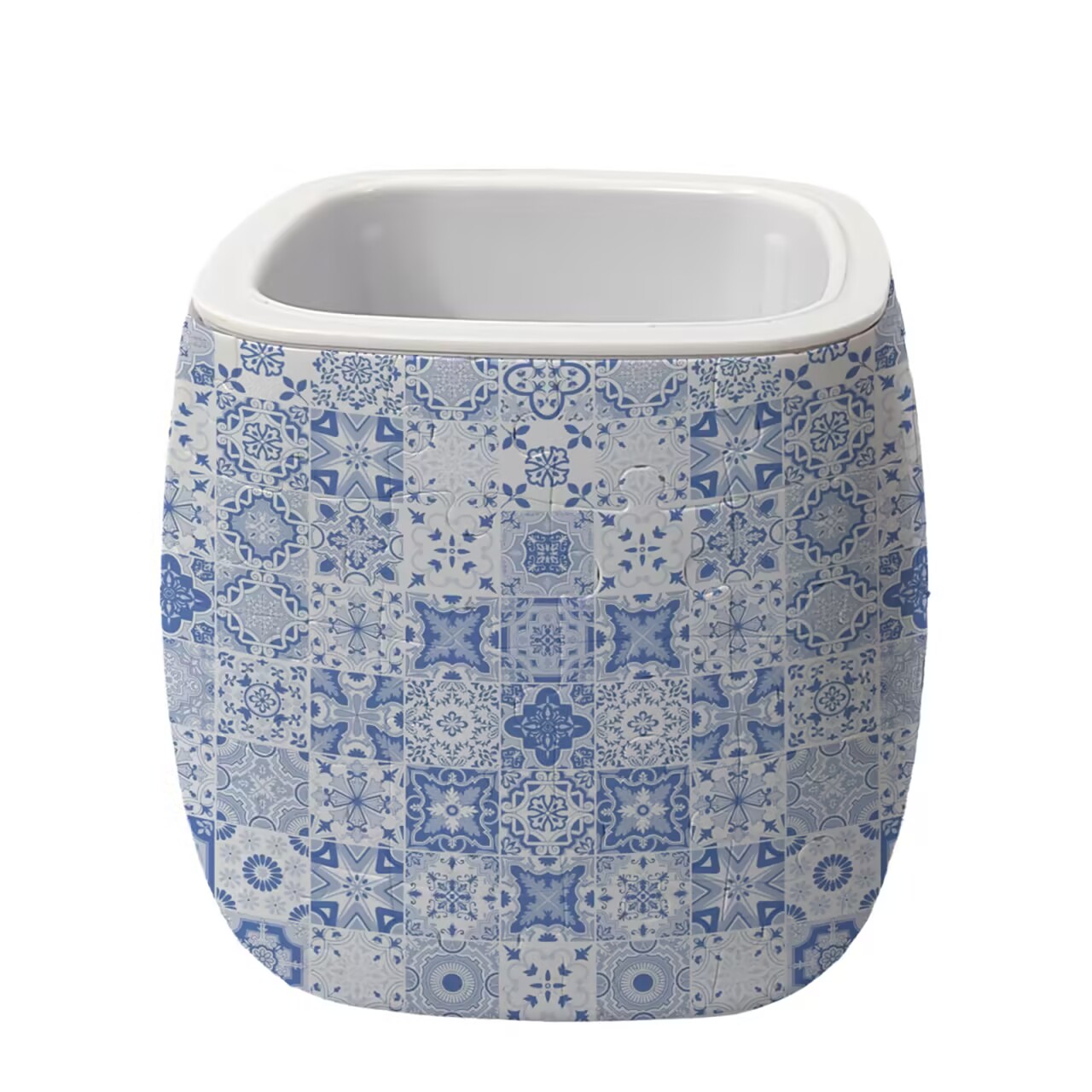 3D Glacier Blue Linear Totem Pattern Flower Pot Puzzle - ( 96 Piece ) - Giftroza