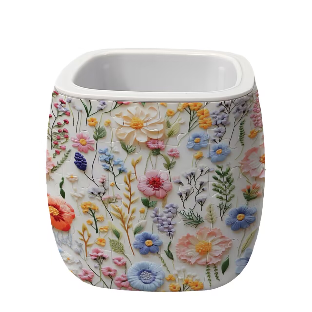 3D Multi Color Hollyhock Flower Pot Puzzle - ( 96 Piece ) - Giftroza