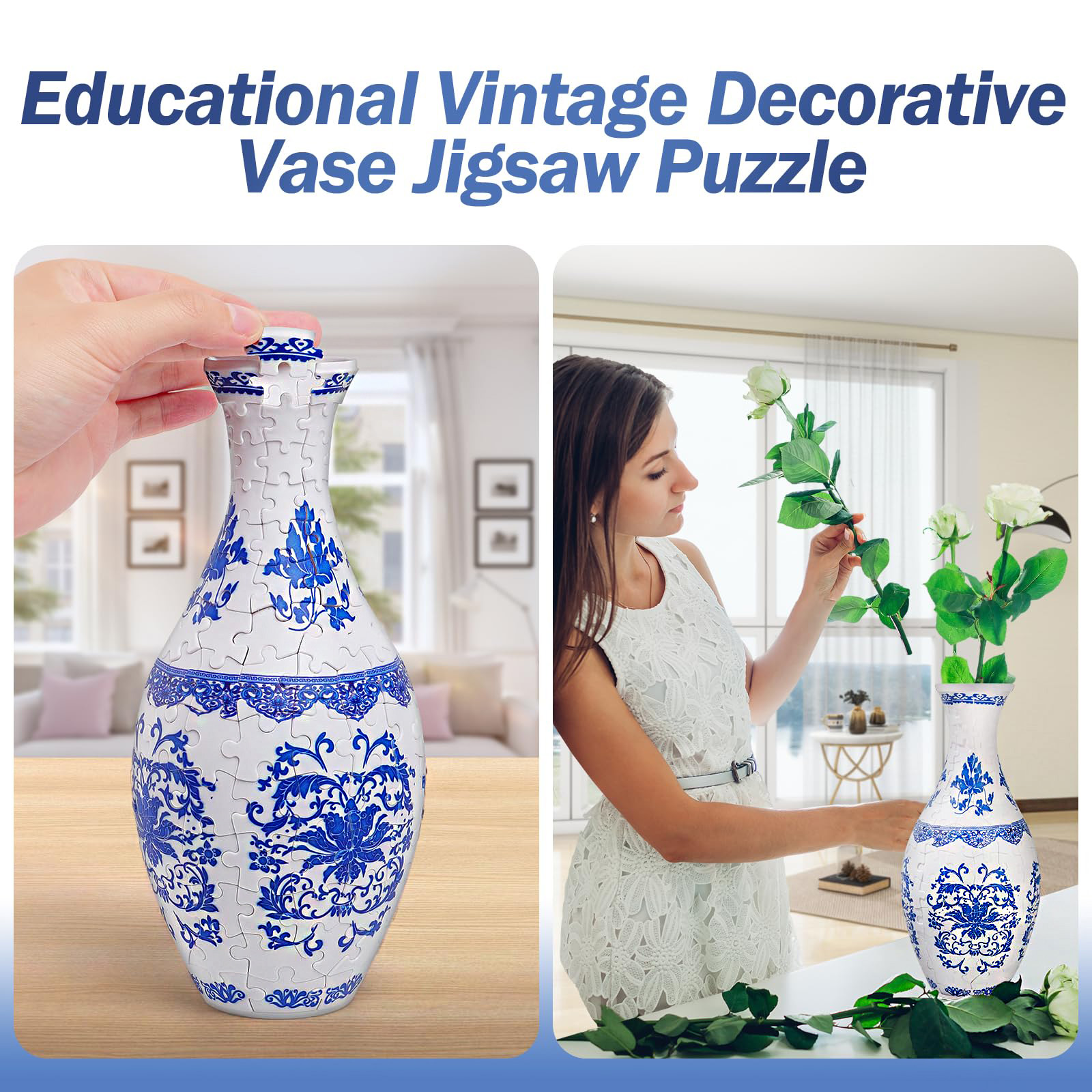 3D Mysterious Tangra Grass Painting Puzzle Vase - (160 Pieces) - Giftroza