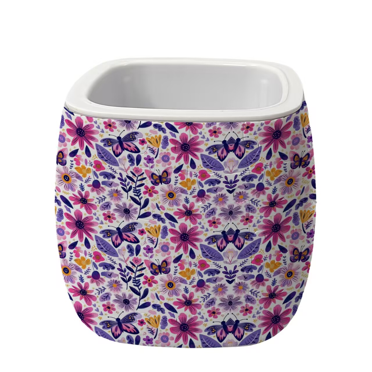 3D Purple Sunflower Flower Leaves And Butterflies Flower Pot Puzzle - ( 96 Piece ) - Giftroza