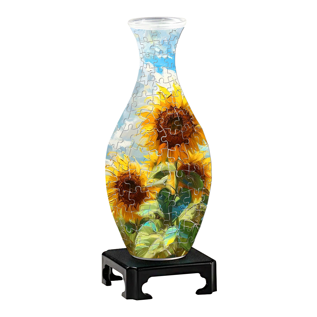 3D Sunflowers Blooming In The Wind Flowers Series Puzzle Vase - (160 Pieces) - Giftroza