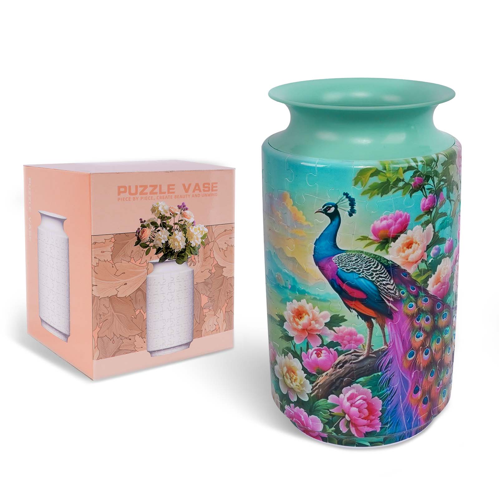 3D Peacock Vase Jigsaw Puzzle (162 Pieces) - Giftroza