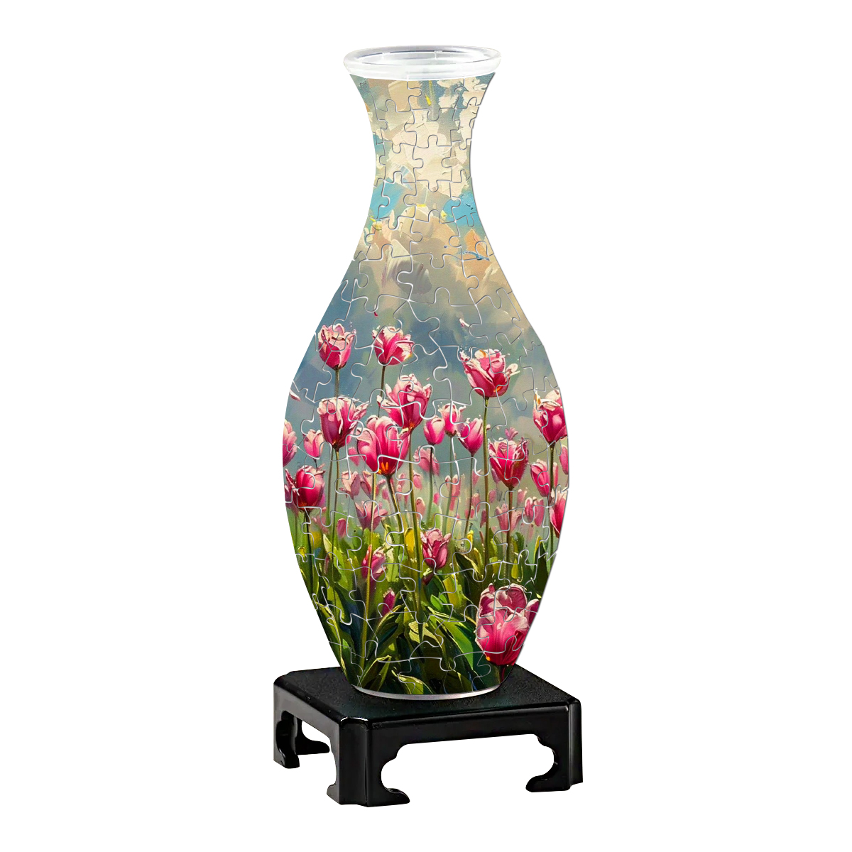 3D Dreamy Tulip Flowers Sea Puzzle Vase - (160 Pieces) - Giftroza