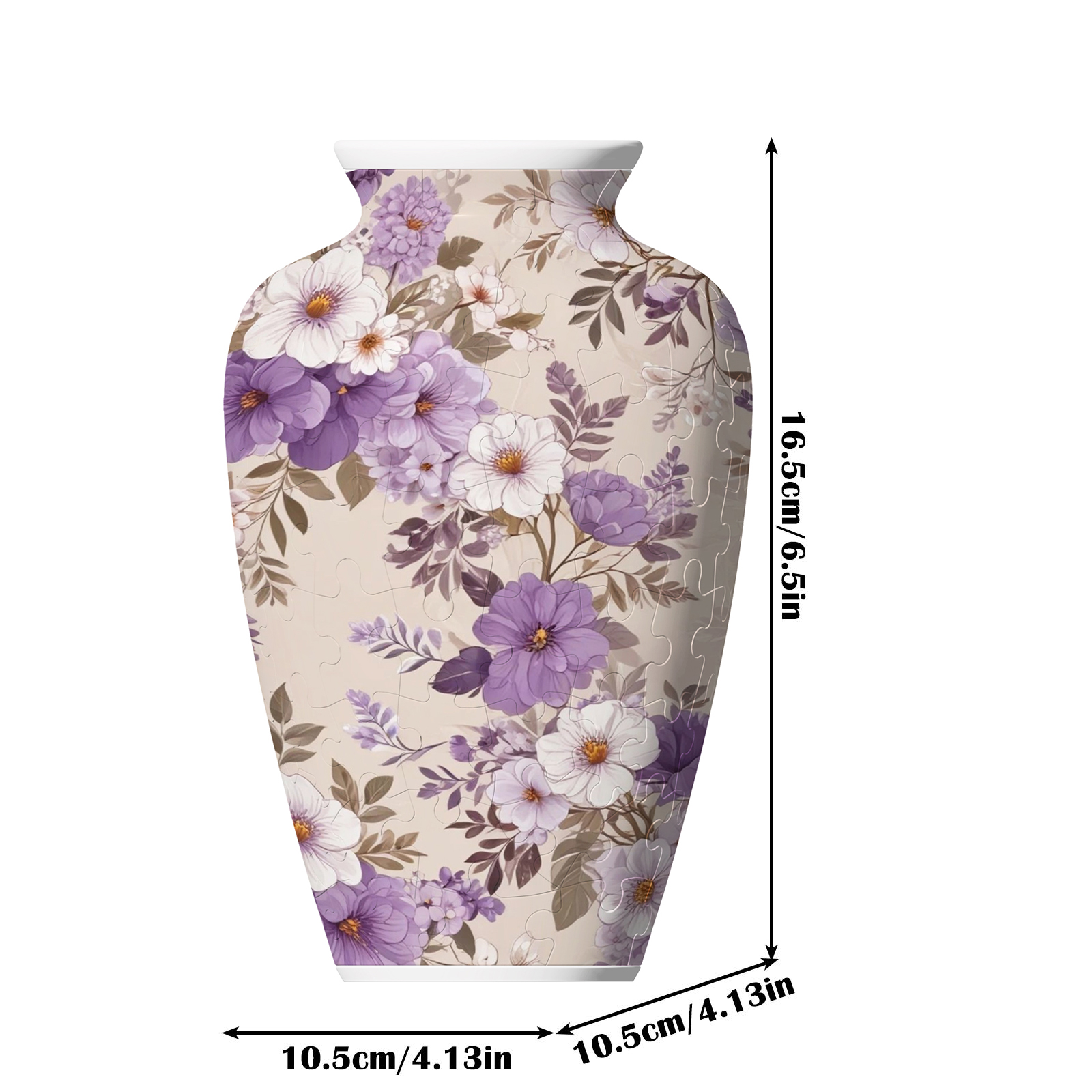 3D Graceful Purple Peony Series Puzzle Short-Necked Vase  - (120 Pieces) - Giftroza