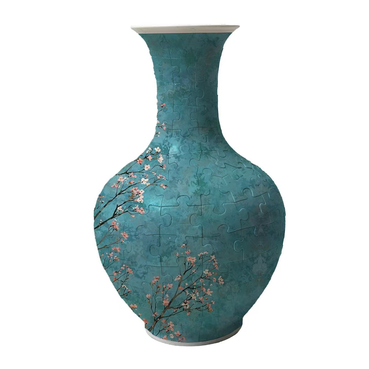 3D Jungle Flower Series Long Neck Round Puzzle Vase - (160 Pieces) - Giftroza