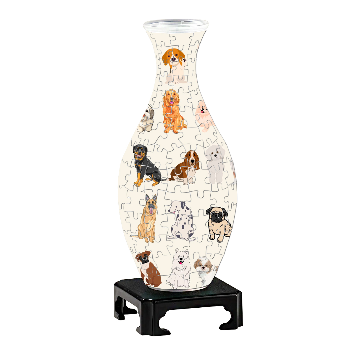 3D Dogs Party Paint Series Puzzle Vase - (160 Pieces) - Giftroza