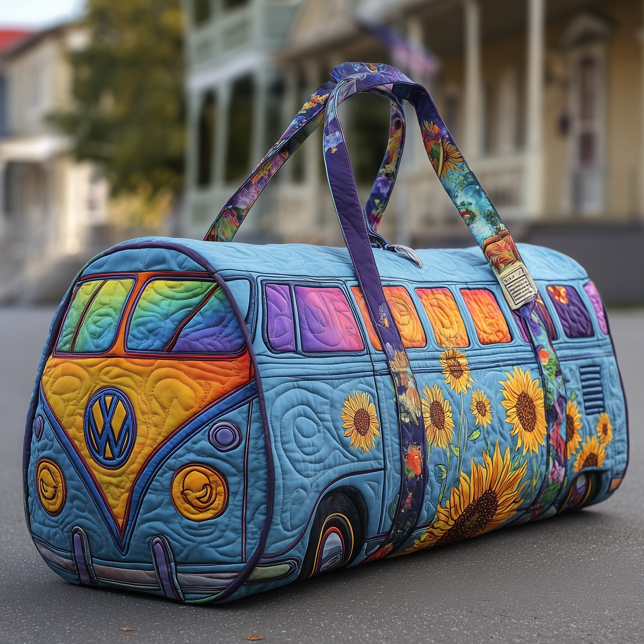 Hippie Van Sunflower Quilted Duffle Bag GFTOYC219 - Giftroza