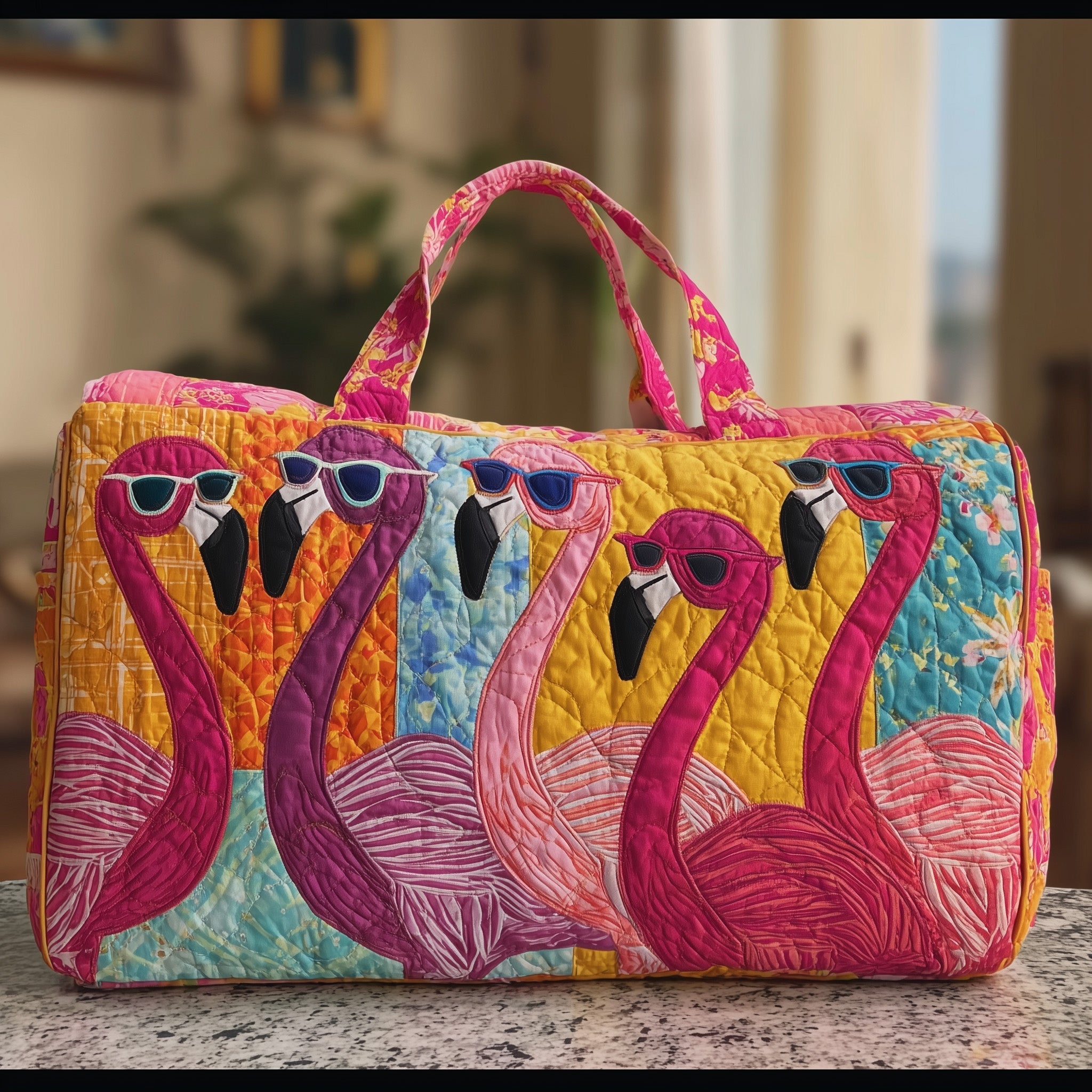 Flamingo Quilted Duffle Bag GFTOMA1983 - Giftroza