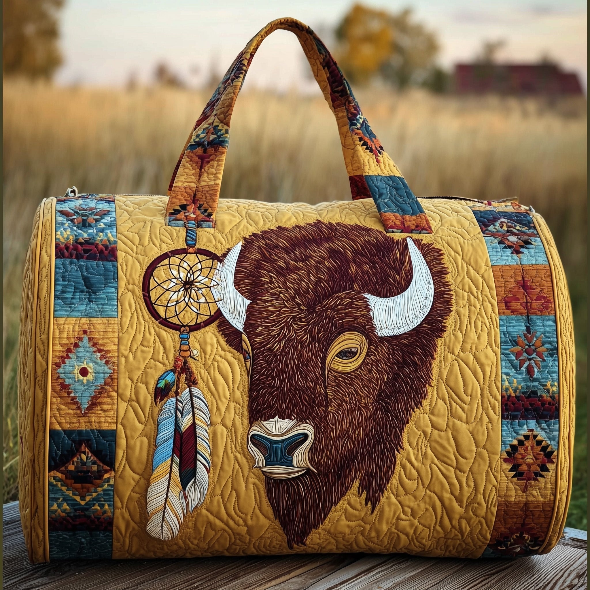 Native Buffalo Quilted Duffle Bag GFTOTP10749 - Giftroza