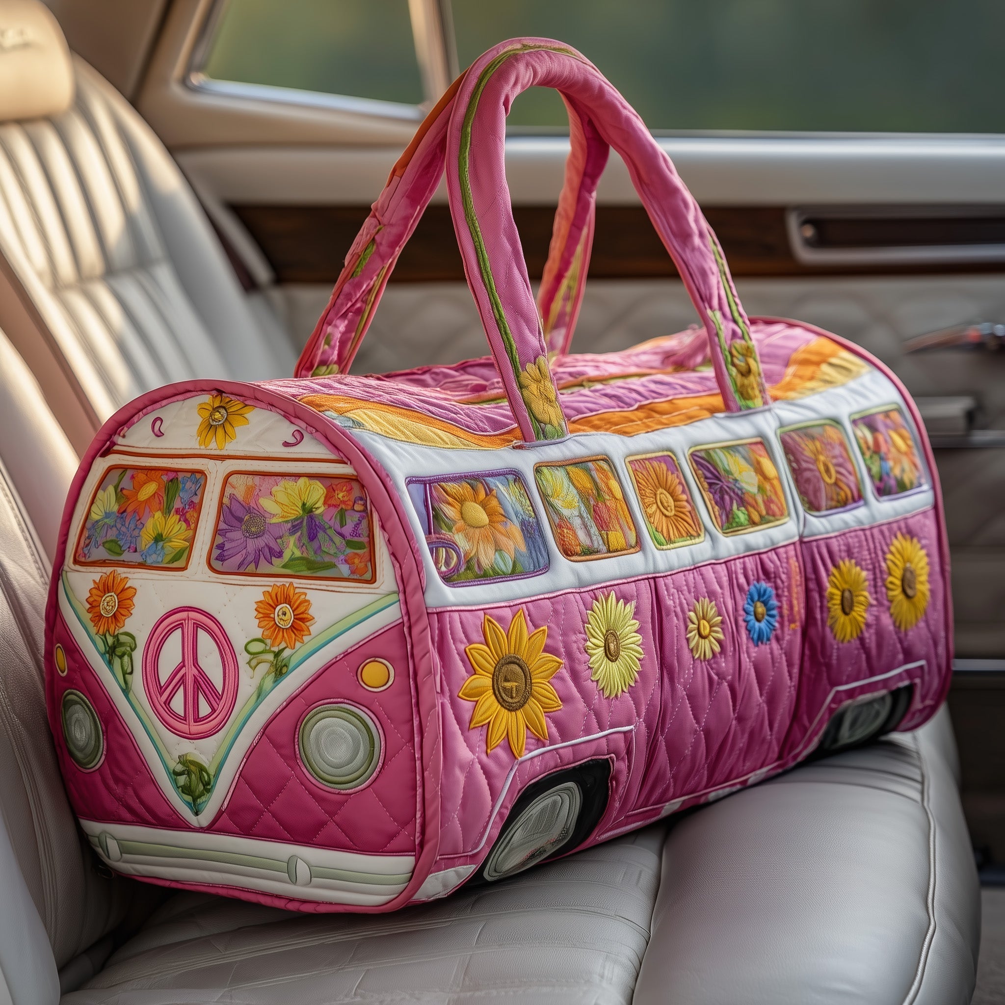 Hippie Van Quilted Duffle Bag GFTOTP10612 - Giftroza