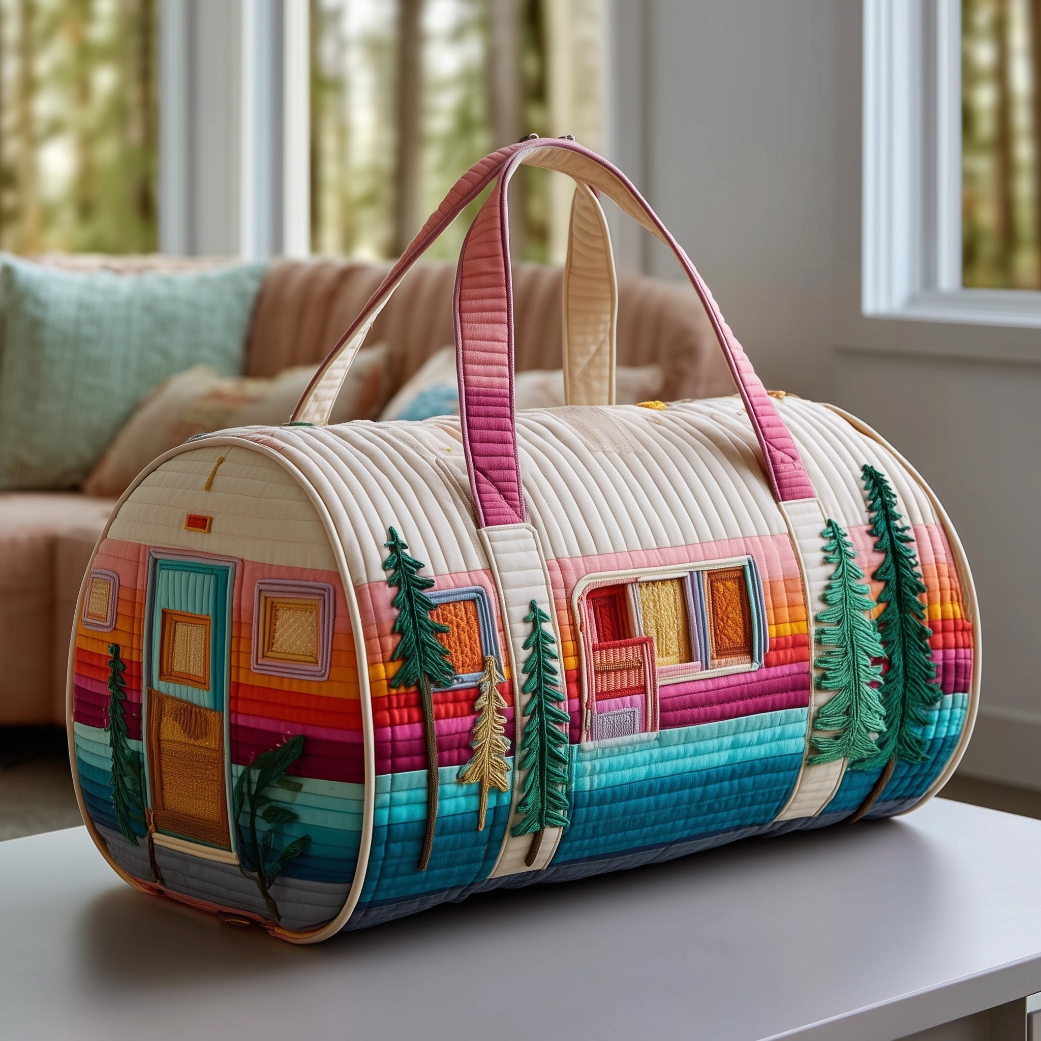 Happy Camper Quilted Duffle Bag GFTOTP11476 - Giftroza