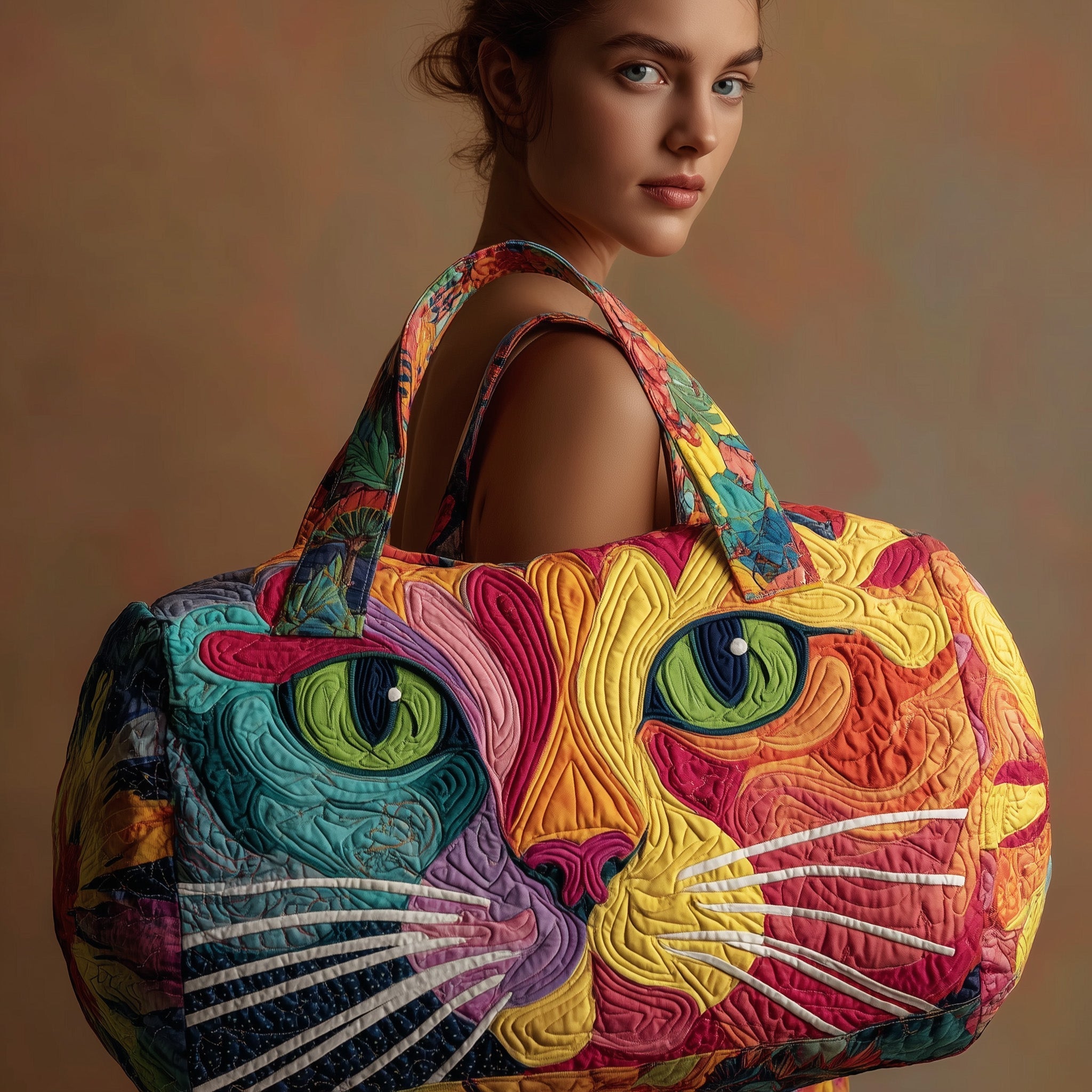 Cat Quilted Duffle Bag GFTOMA2098 - Giftroza