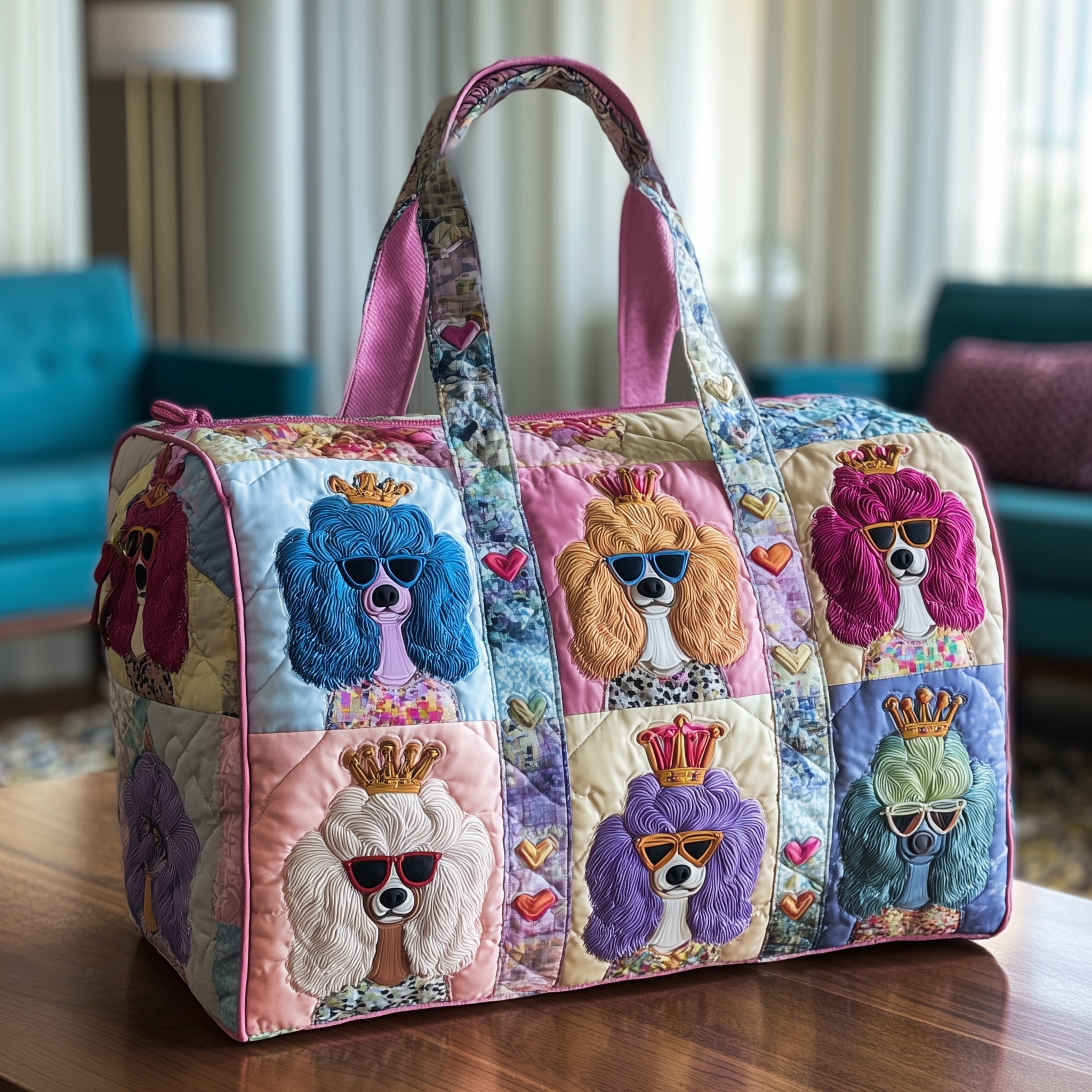 Poodle Quilted Duffle Bag GFTOTP10546 - Giftroza