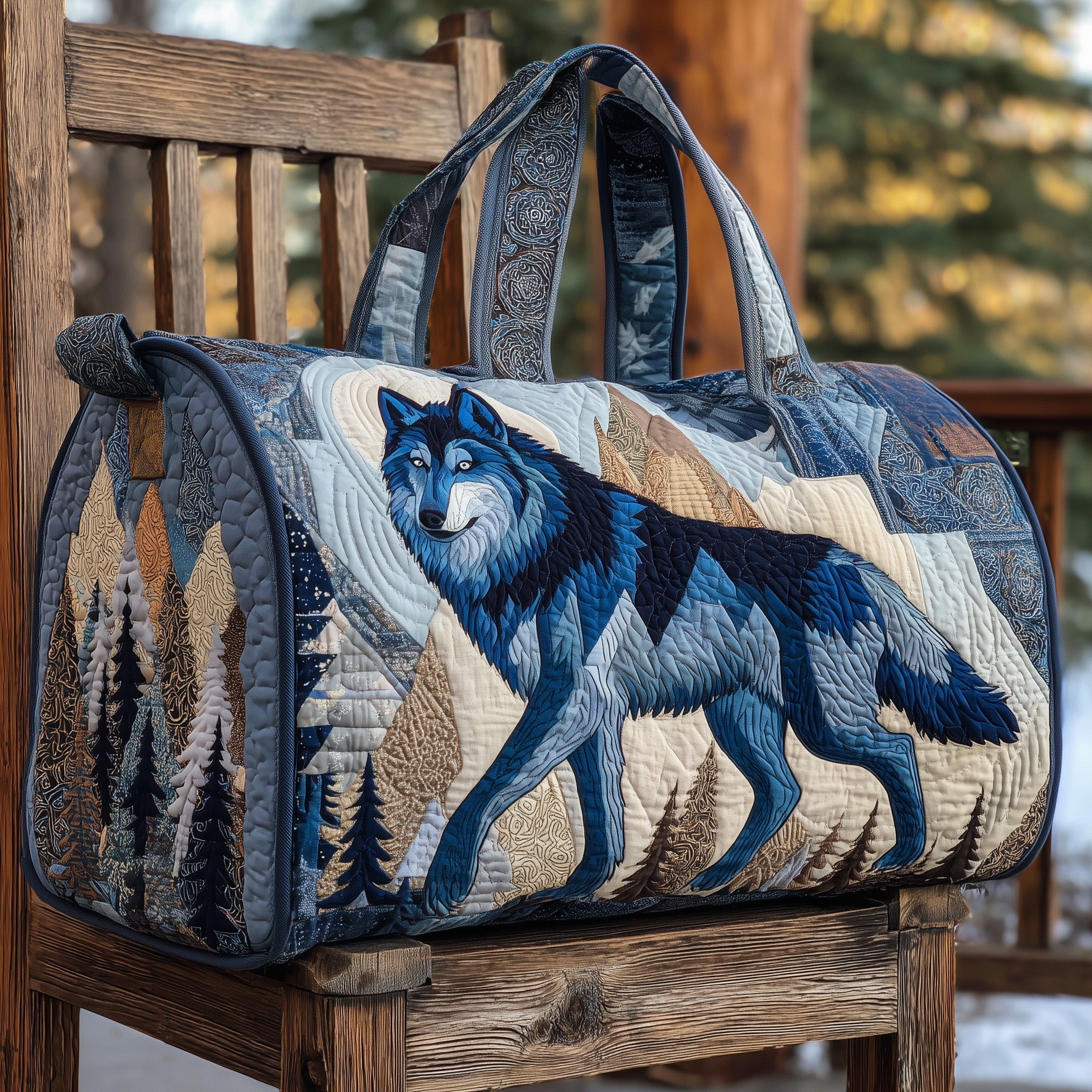 Wild Wolf Quilted Duffle Bag GFTONT2456 - Giftroza