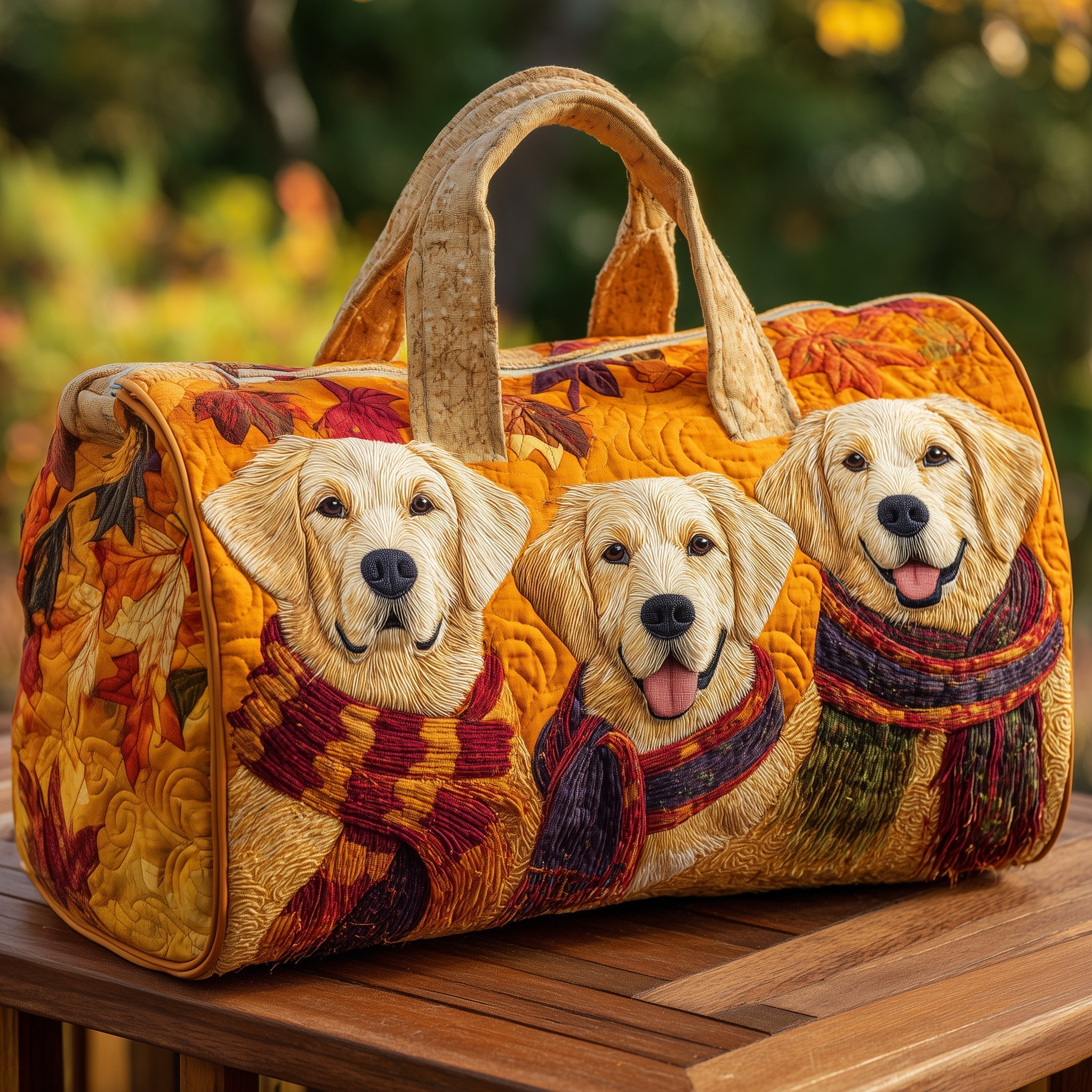 Autumn Golden Pups Quilted Duffle Bag GFTONT2661 - Giftroza