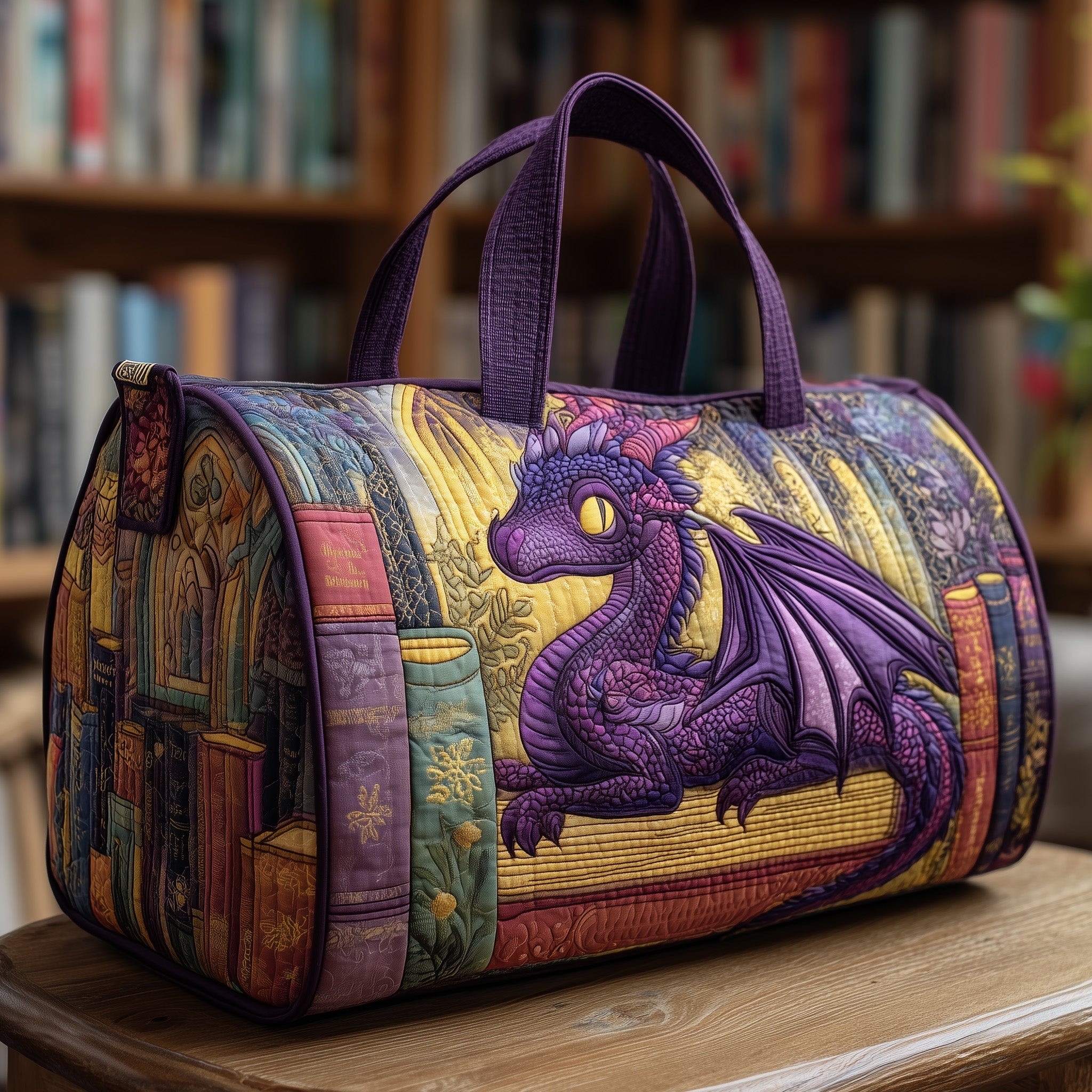 Purple Dragon Quilted Duffle Bag GFTONL5710 - Giftroza