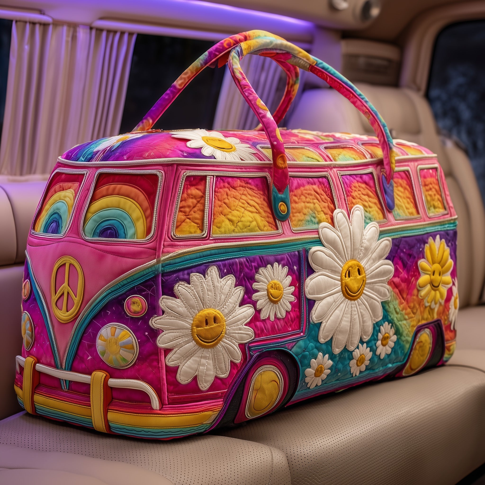 Hippie Van Quilted Duffle Bag GFTOMA4714 - Giftroza
