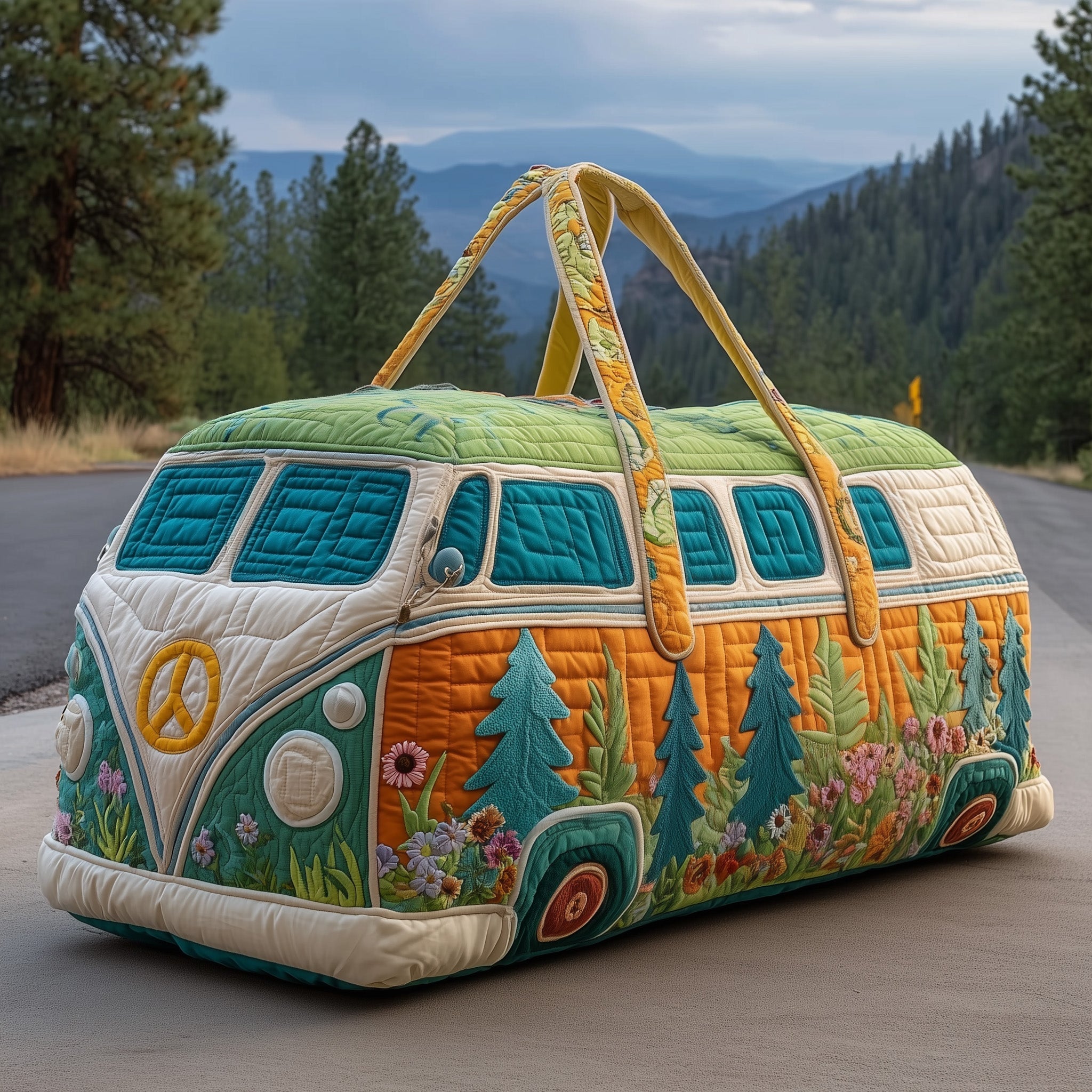 Hippie Van Quilted Duffle Bag GFTONL6017 - Giftroza