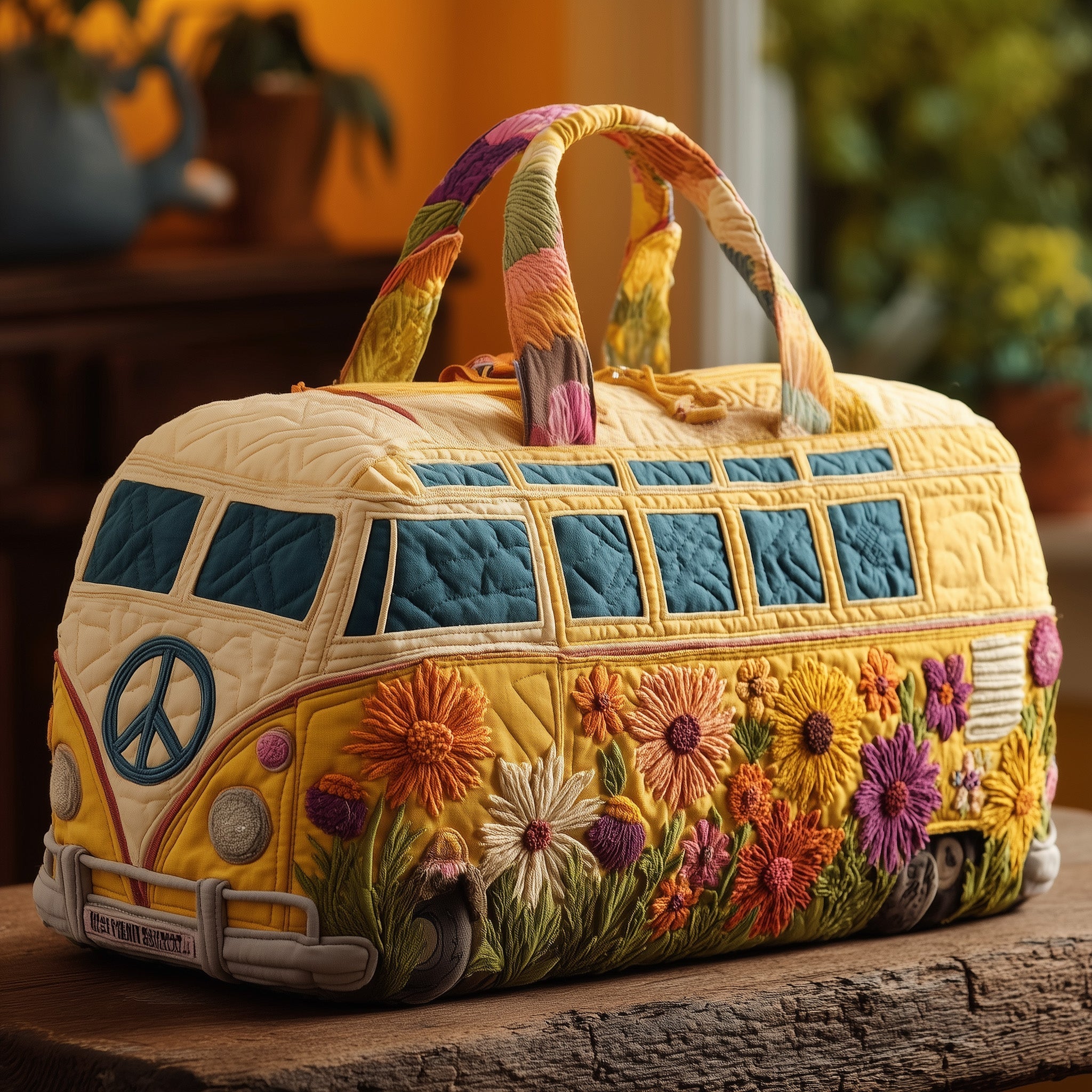 Hippie Van Quilted Duffle Bag GFTONT3451 - Giftroza
