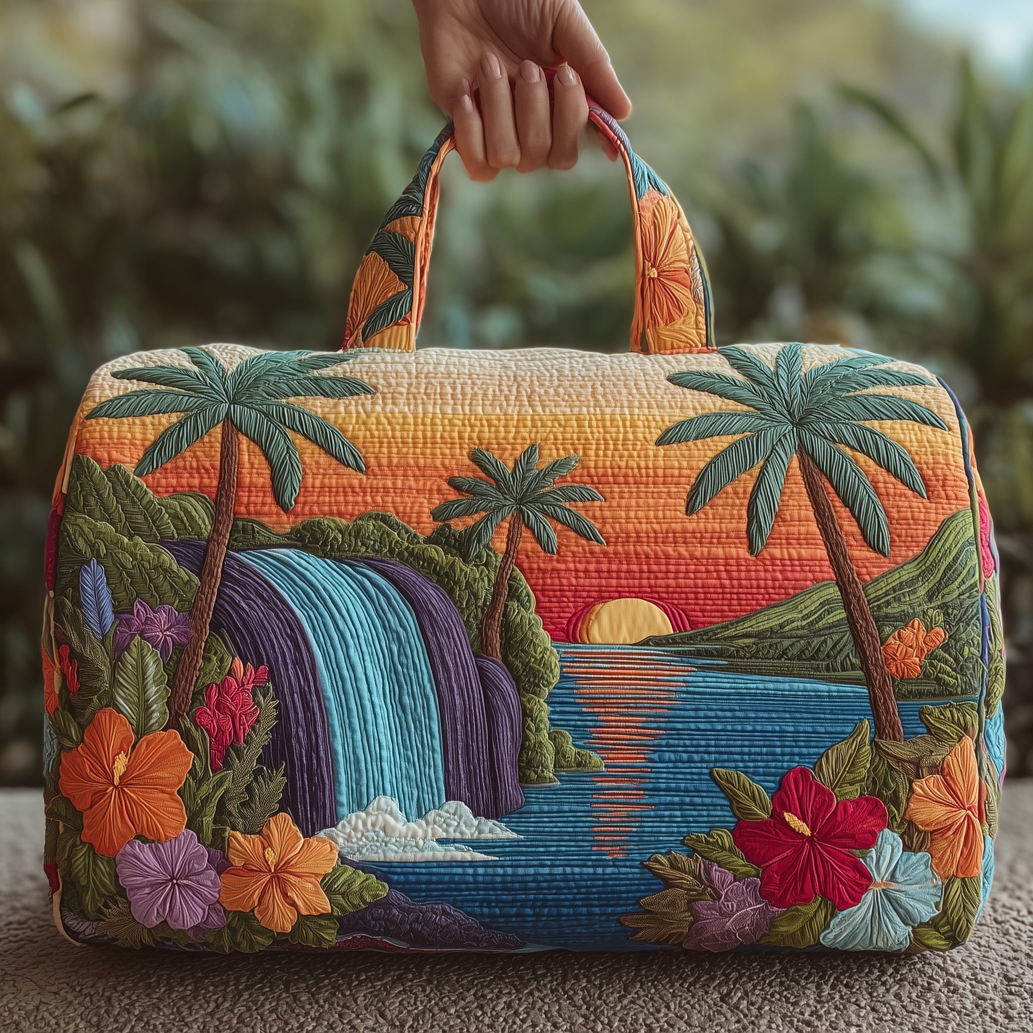 Tropical Beach Quilted Duffle Bag GFTOHD8589 - Giftroza