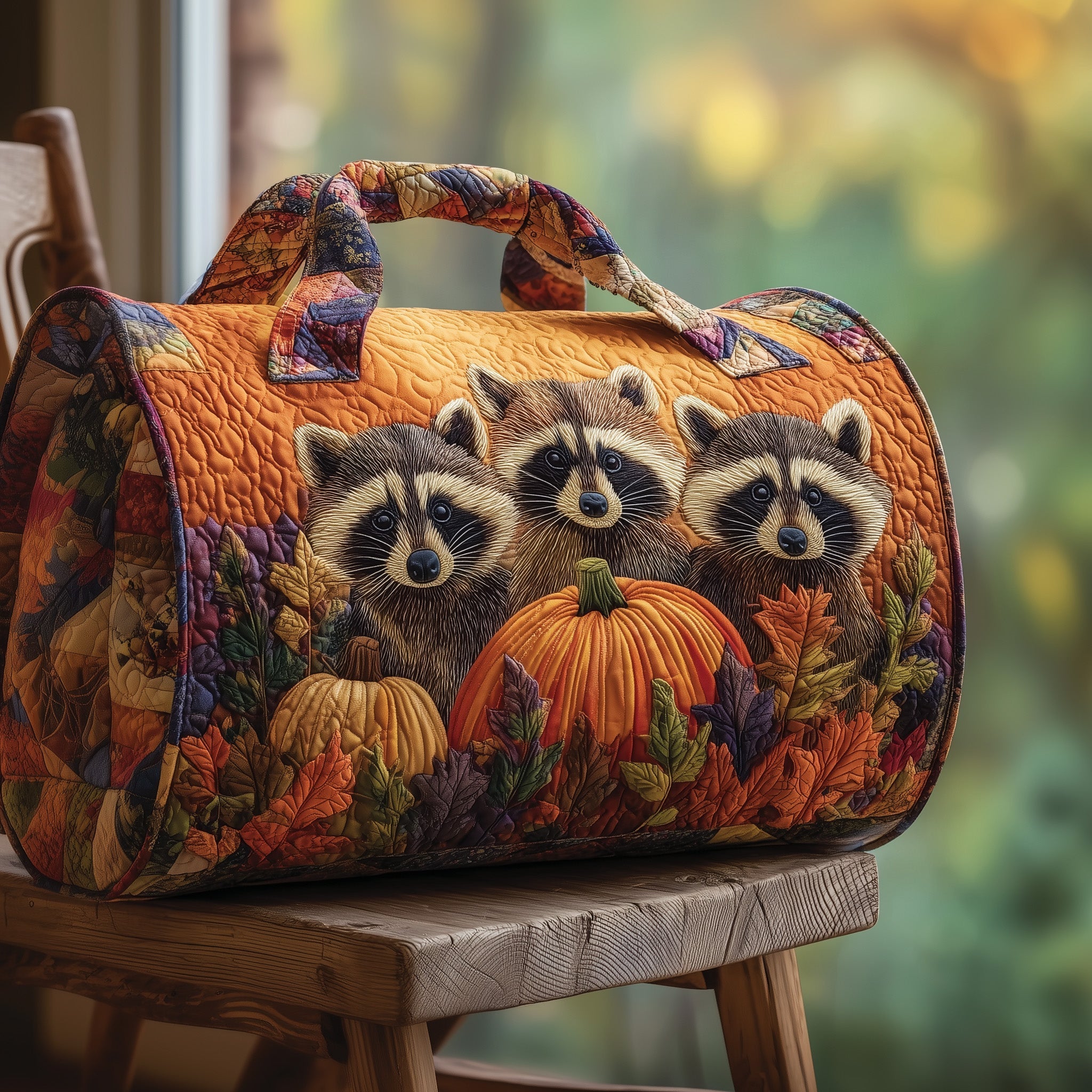Cutesy Raccoon Quilted Duffle Bag GFTONT2450 - Giftroza